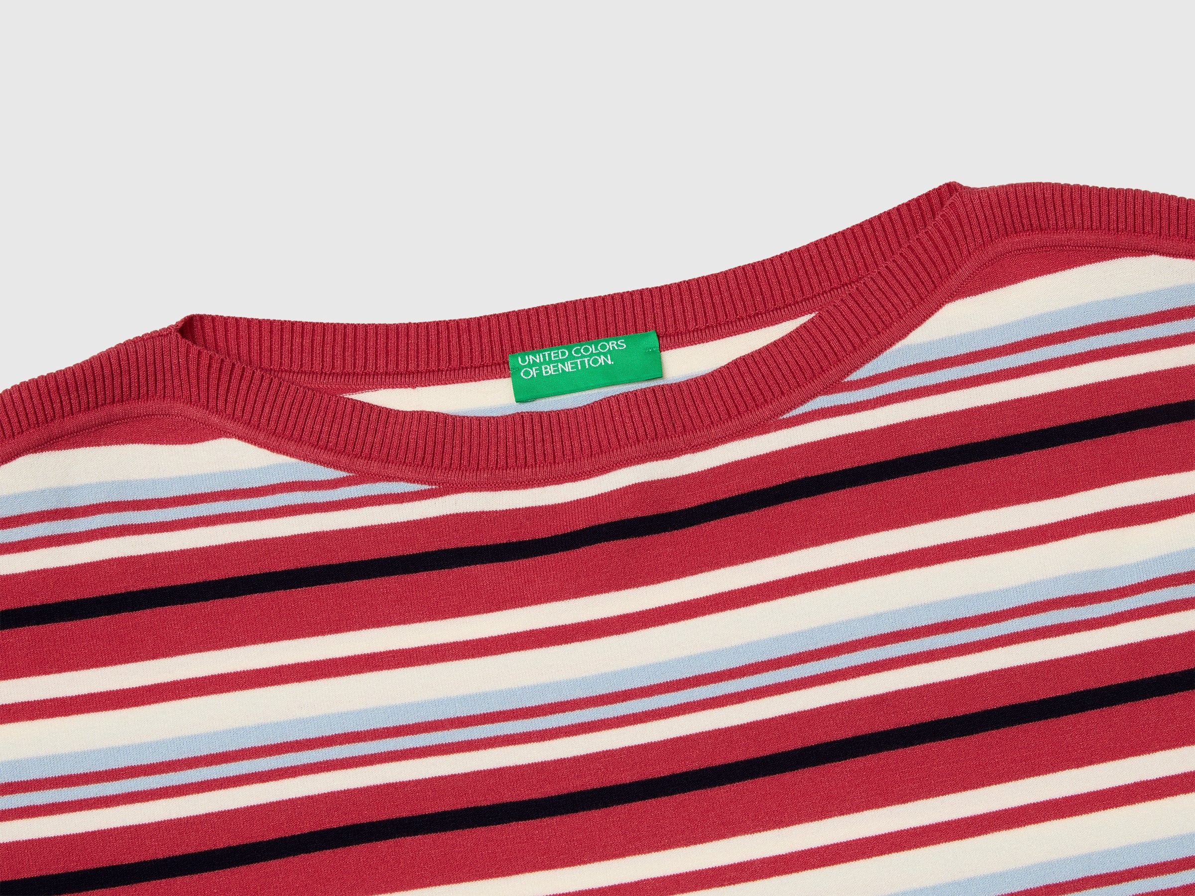 United Colors of Benetton Maglione scollo barca a righe