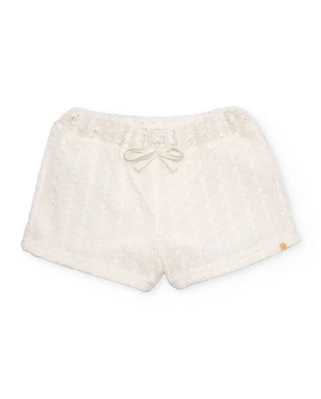 TucTuc Bermuda shorts bambina traforati bianco