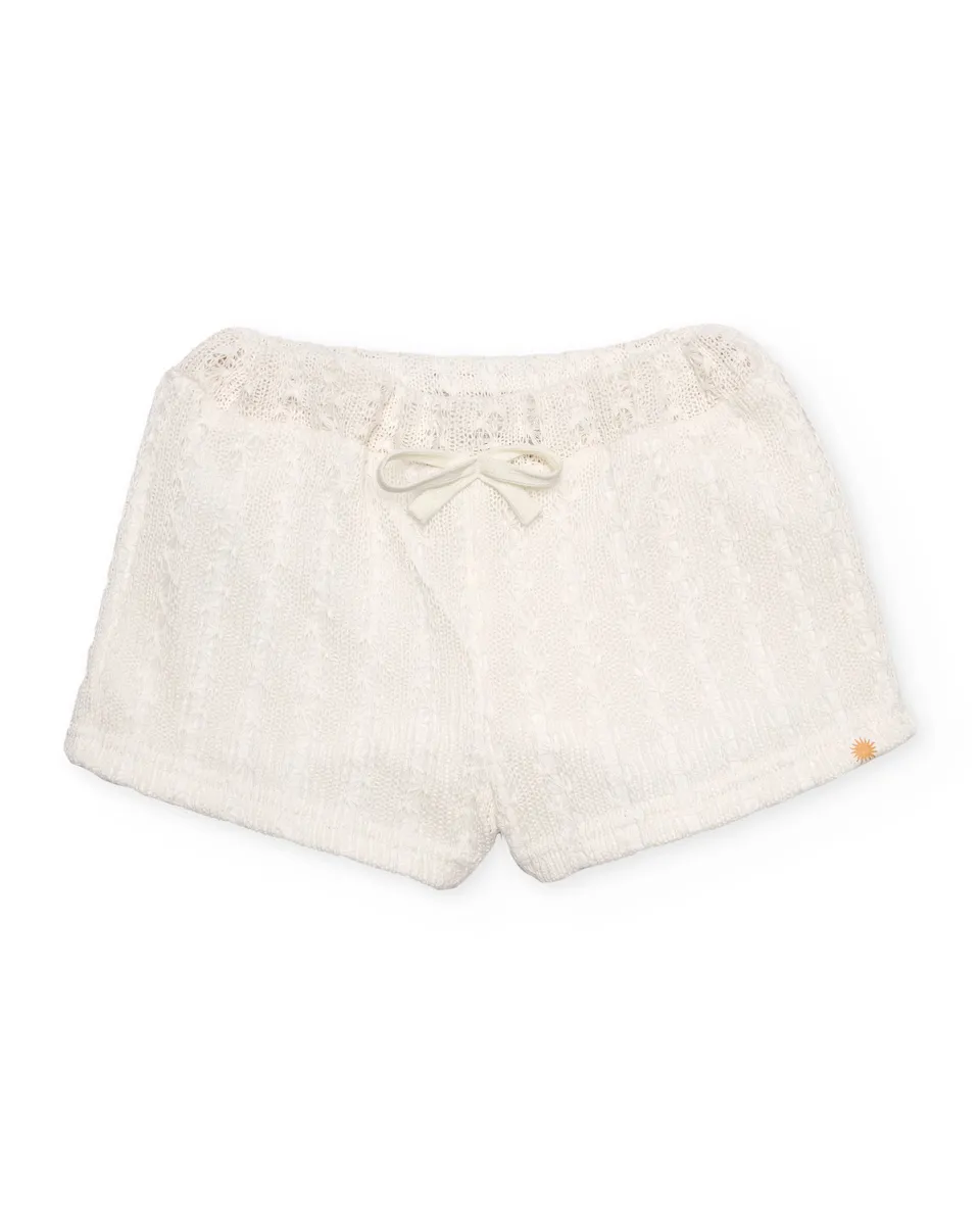 TucTuc Bermuda shorts bambina traforati bianco