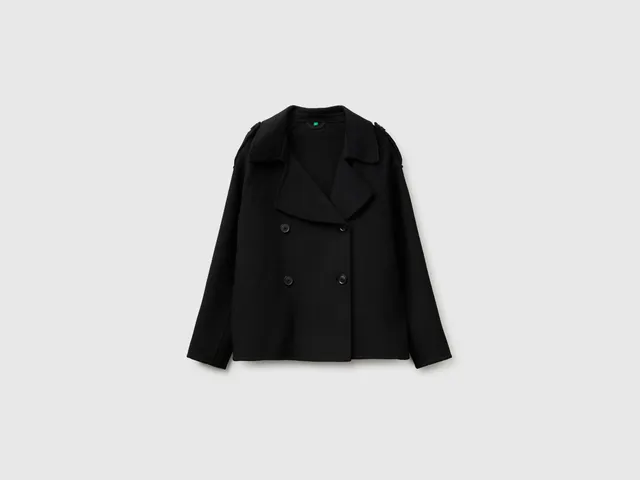 United Colors of Benetton Cappotto Corto Doppiopetto Lana