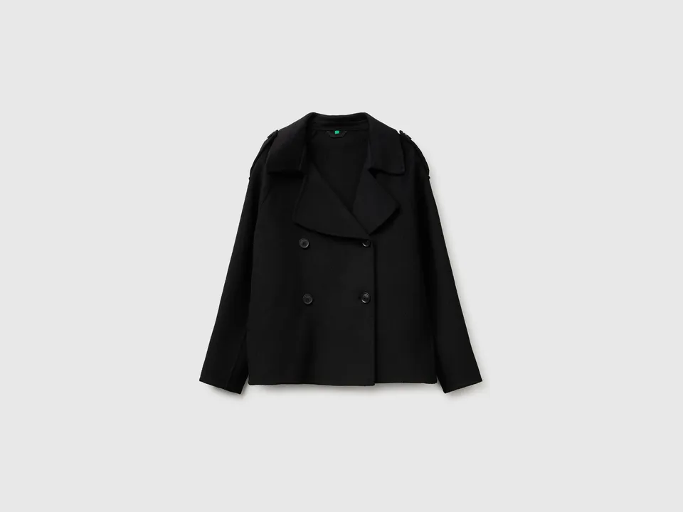 United Colors of Benetton Cappotto Corto Doppiopetto Lana