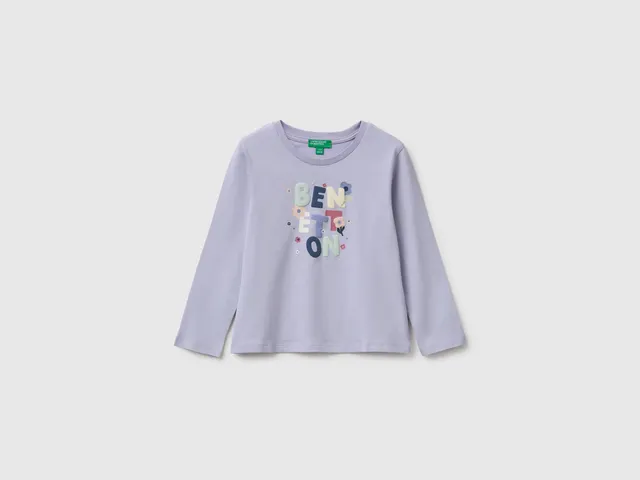 United Colors of Benetton T-shirt bimbo cotone bio maniche lunghe