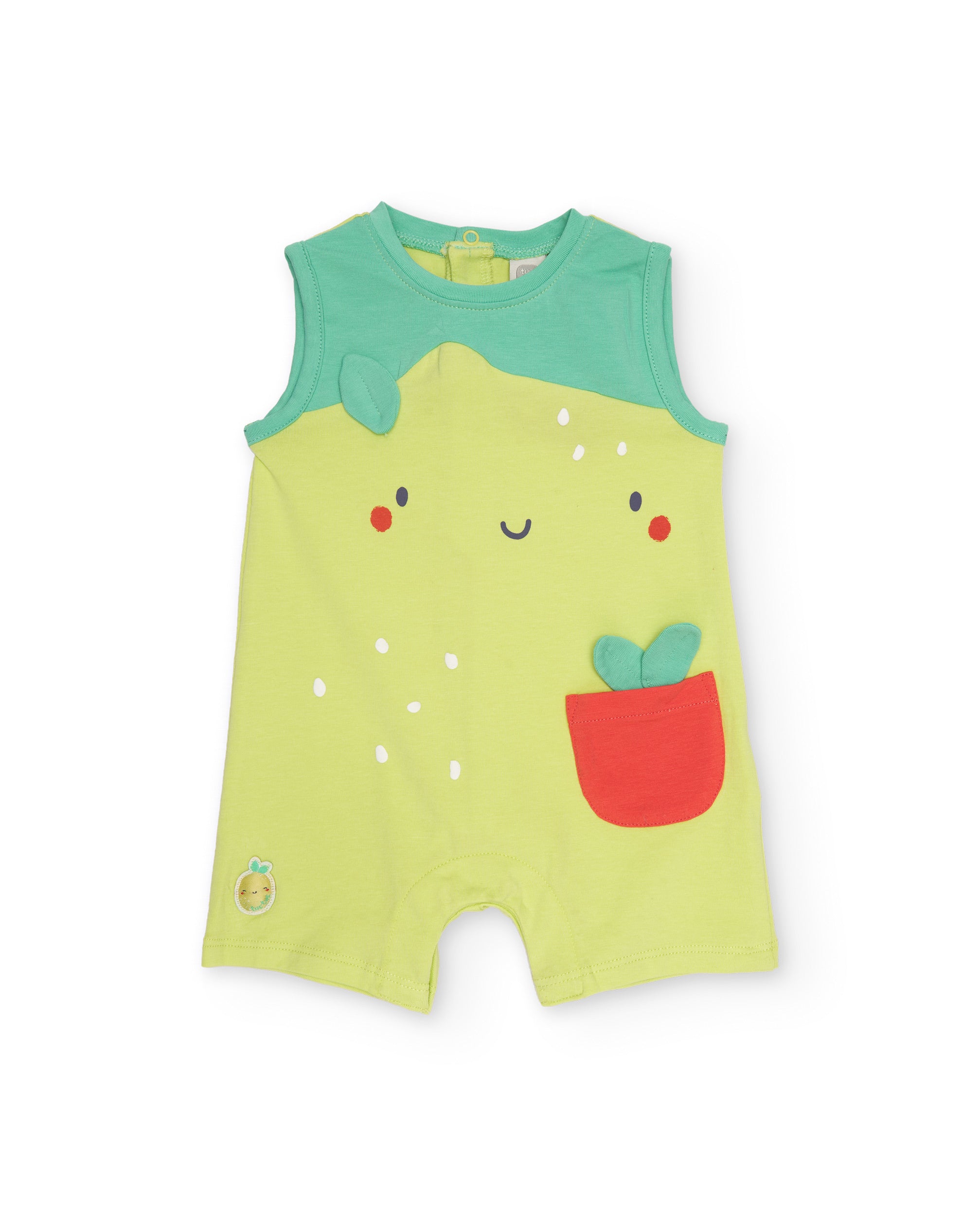 TucTuc Tutine pagliaccetto neonato jersey verde motivo frutta
