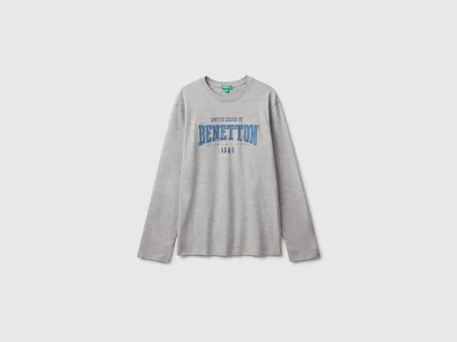 United Colors of Benetton T-Shirt Cotone Bio Ricamata Taglia L