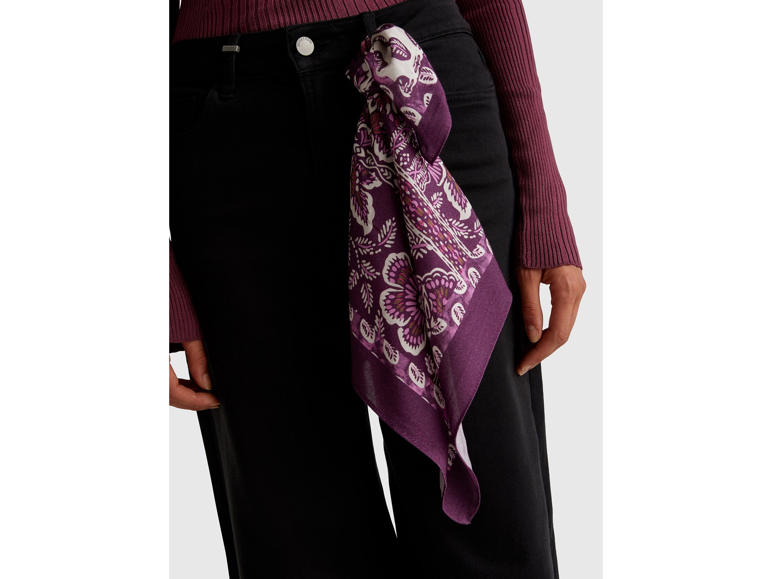 United Colors of Benetton Foulard Stampa Bandana in Viscosa