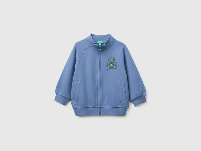 United Colors of Benetton Sweatshirts Felpa Zip Logo Cotone Bio 104