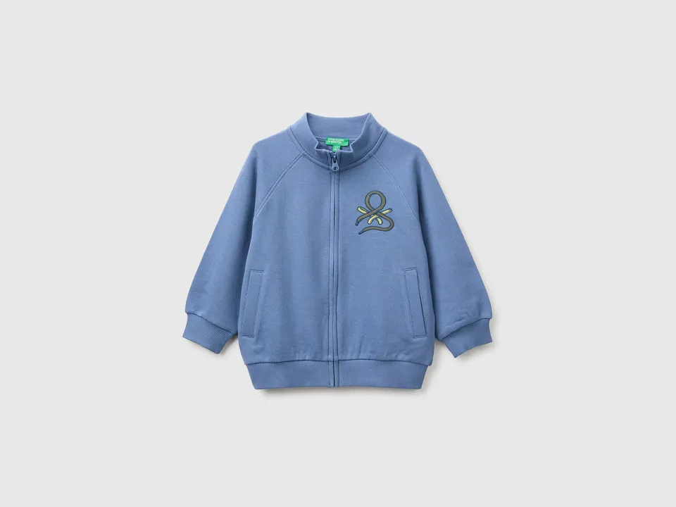 United Colors of Benetton Sweatshirts Felpa Zip Logo Cotone Bio 104