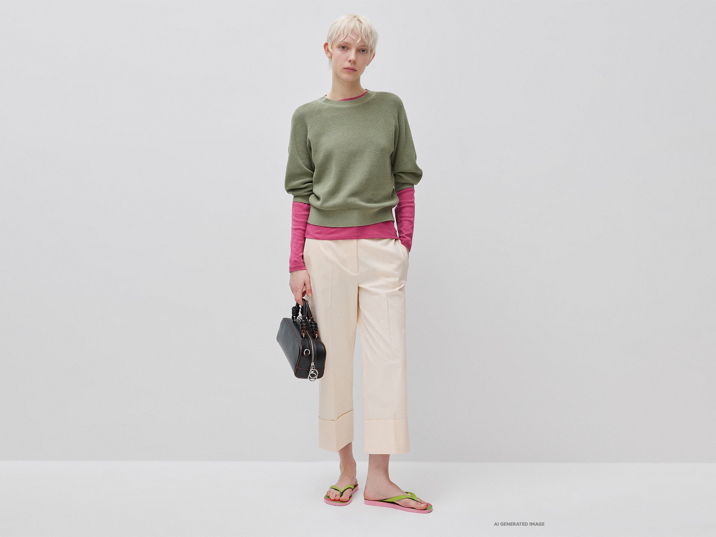 United Colors of Benetton Maglione Cotone Manica a Palloncino S