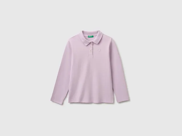 Benetton Polos Polo Manica Lunga Cotone Biologico