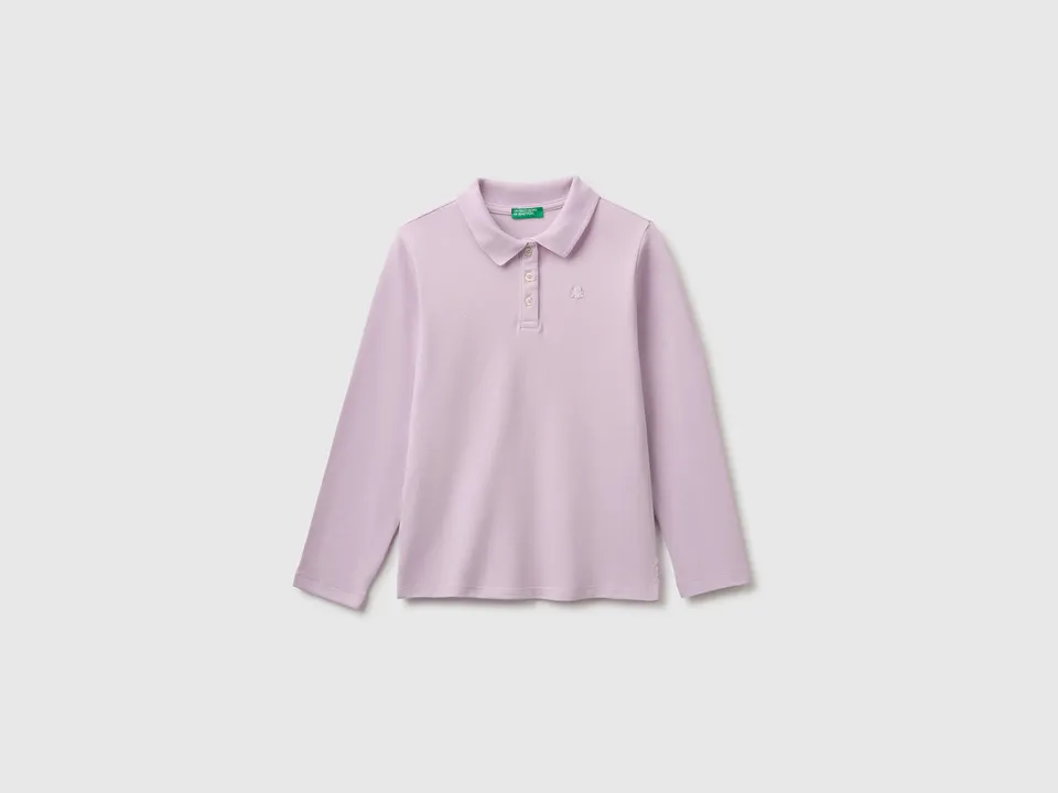 Benetton Polos Polo Manica Lunga Cotone Biologico