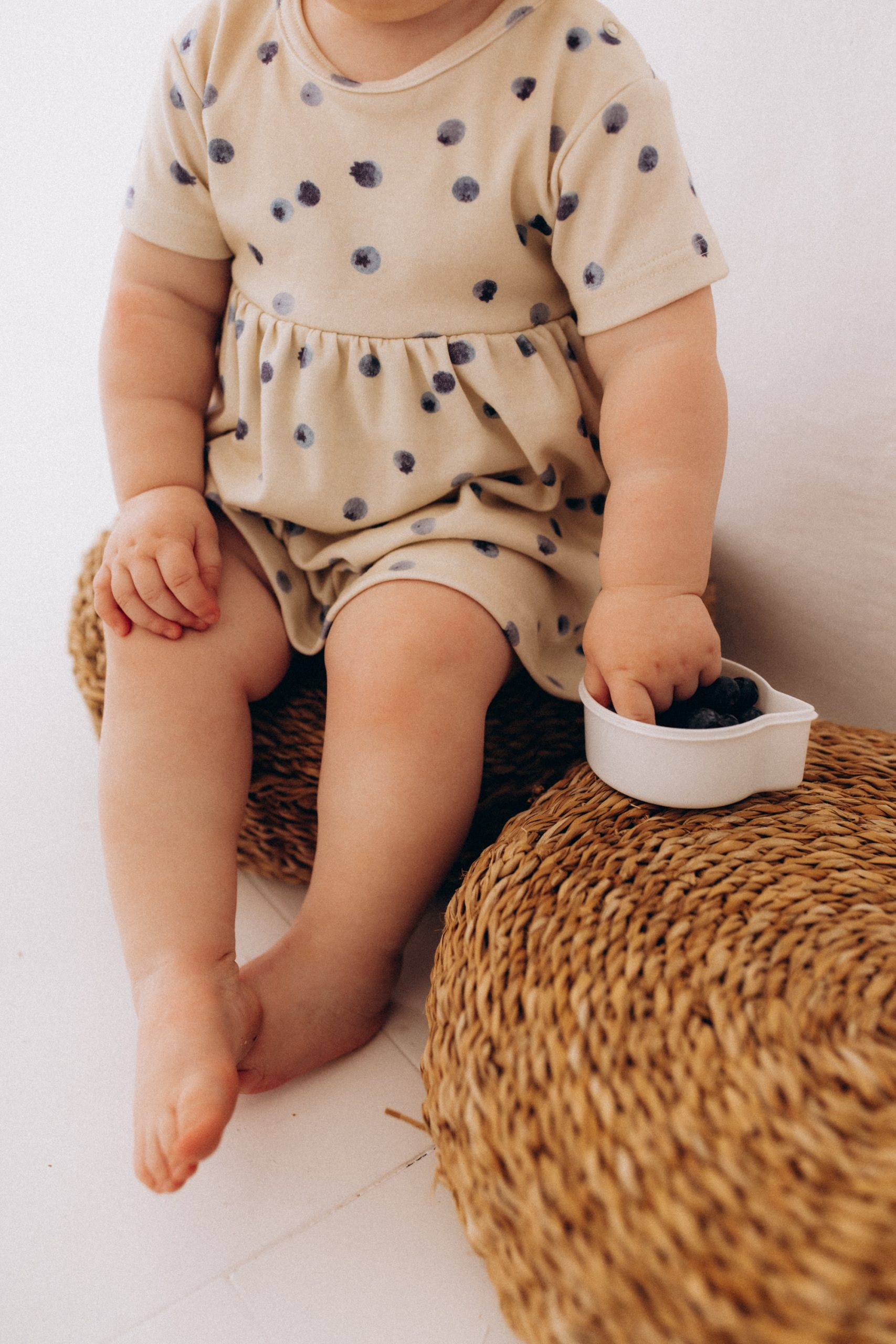 Woolly Organic Baby Bodysuits Vestitino Body Mirtillo Cotone Bio