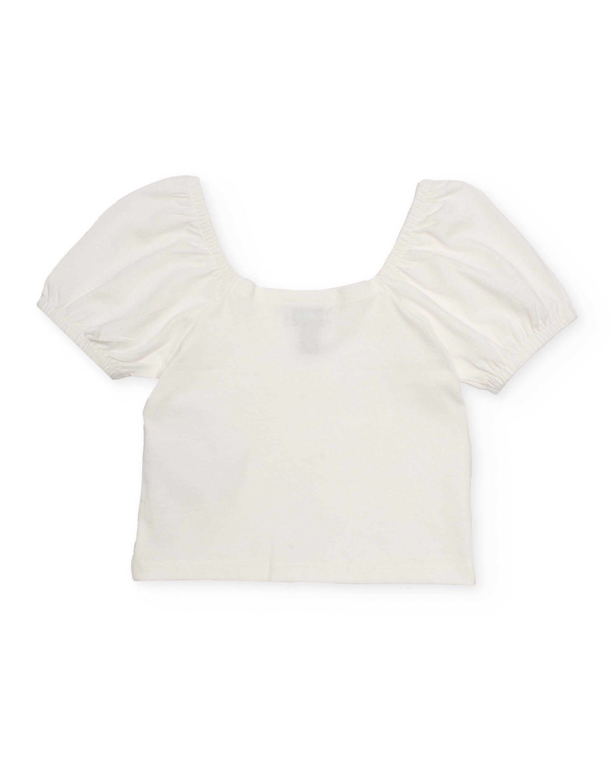 TucTuc Magliette t-shirt bambina bianca fiori rilievo