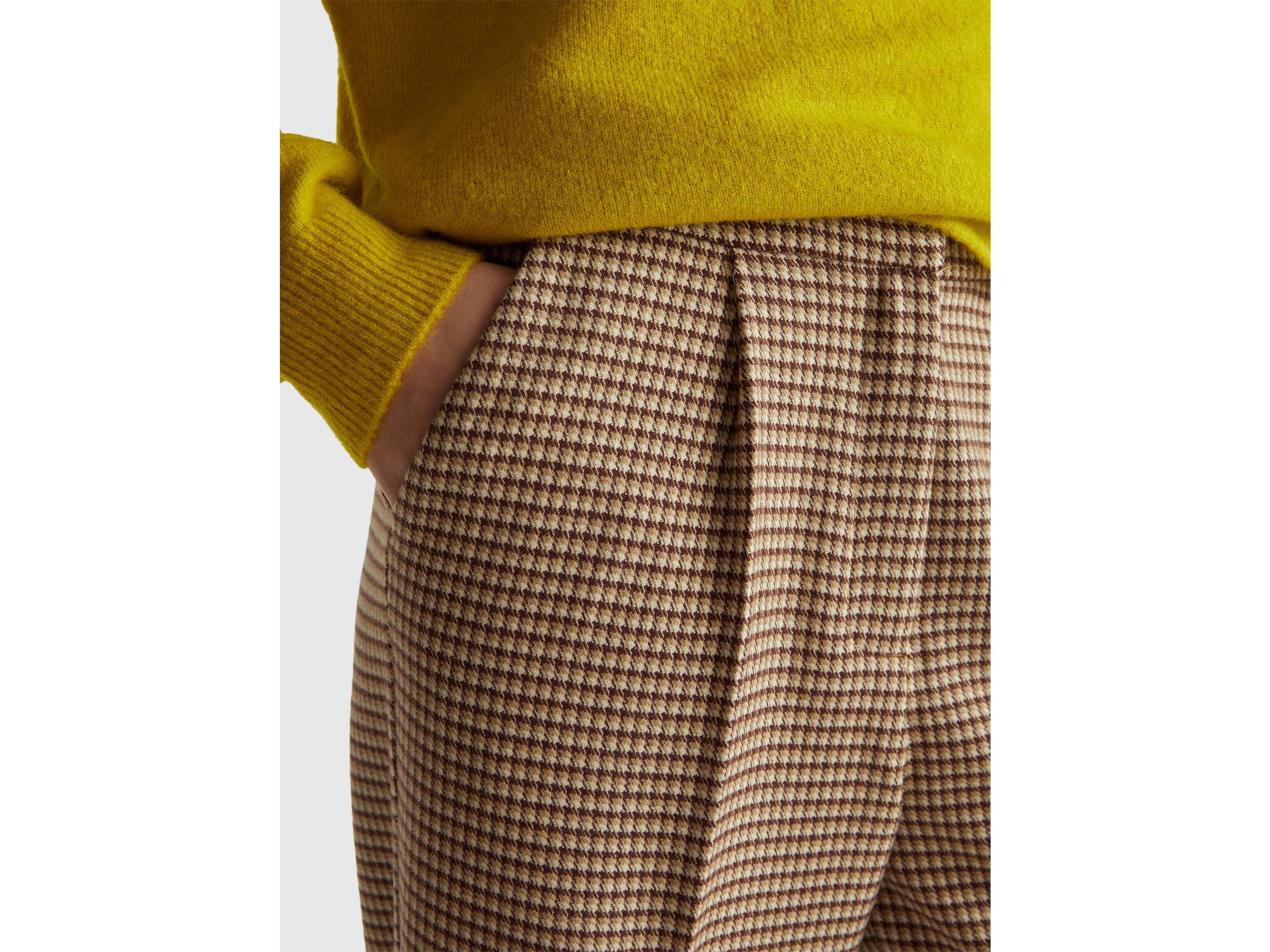 United Colors of Benetton Trousers Pantaloni Flanella Pied-de-Poule