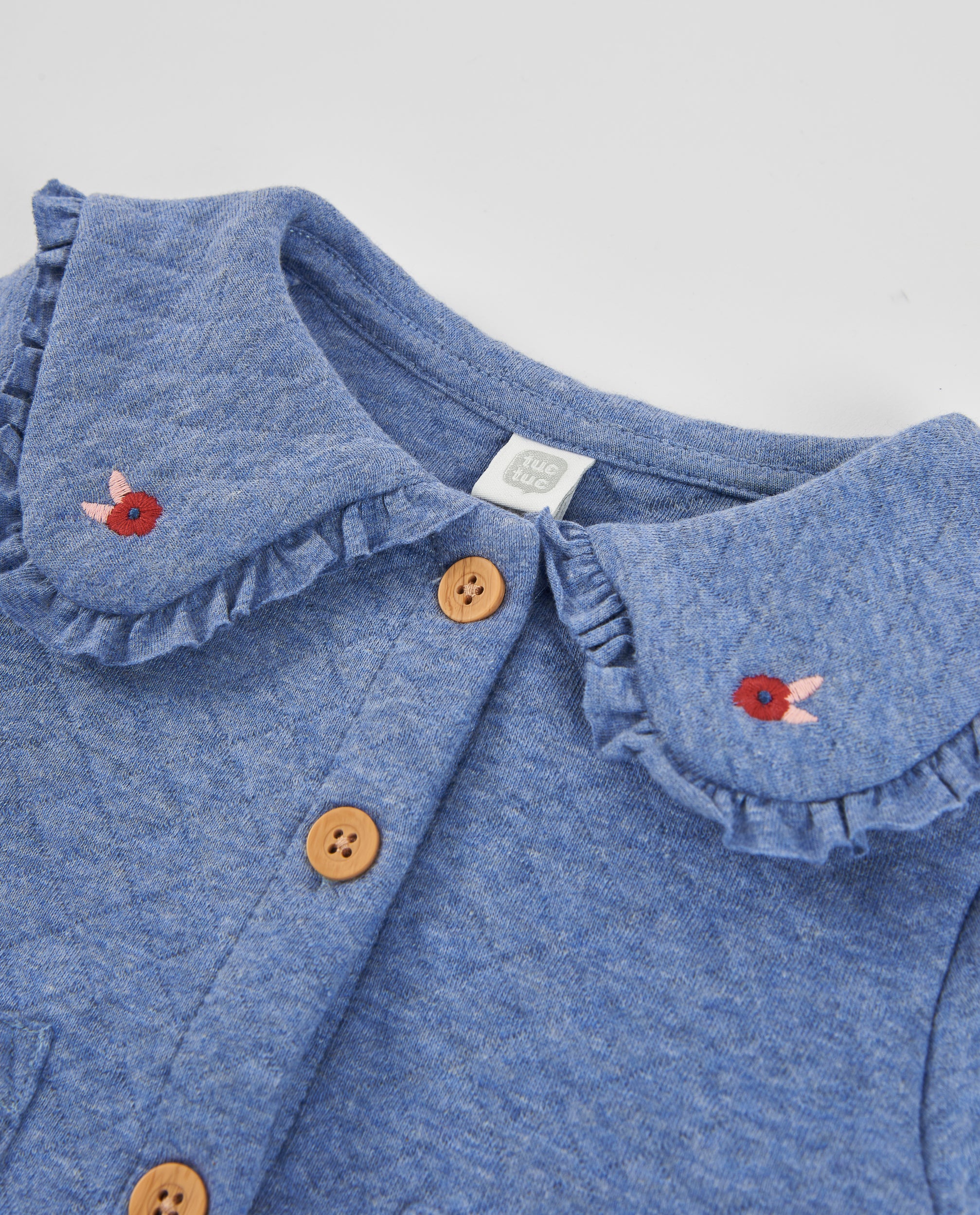 TucTuc Maglioni Giacca Neonata Azzurra Maglia Volant Bottoni