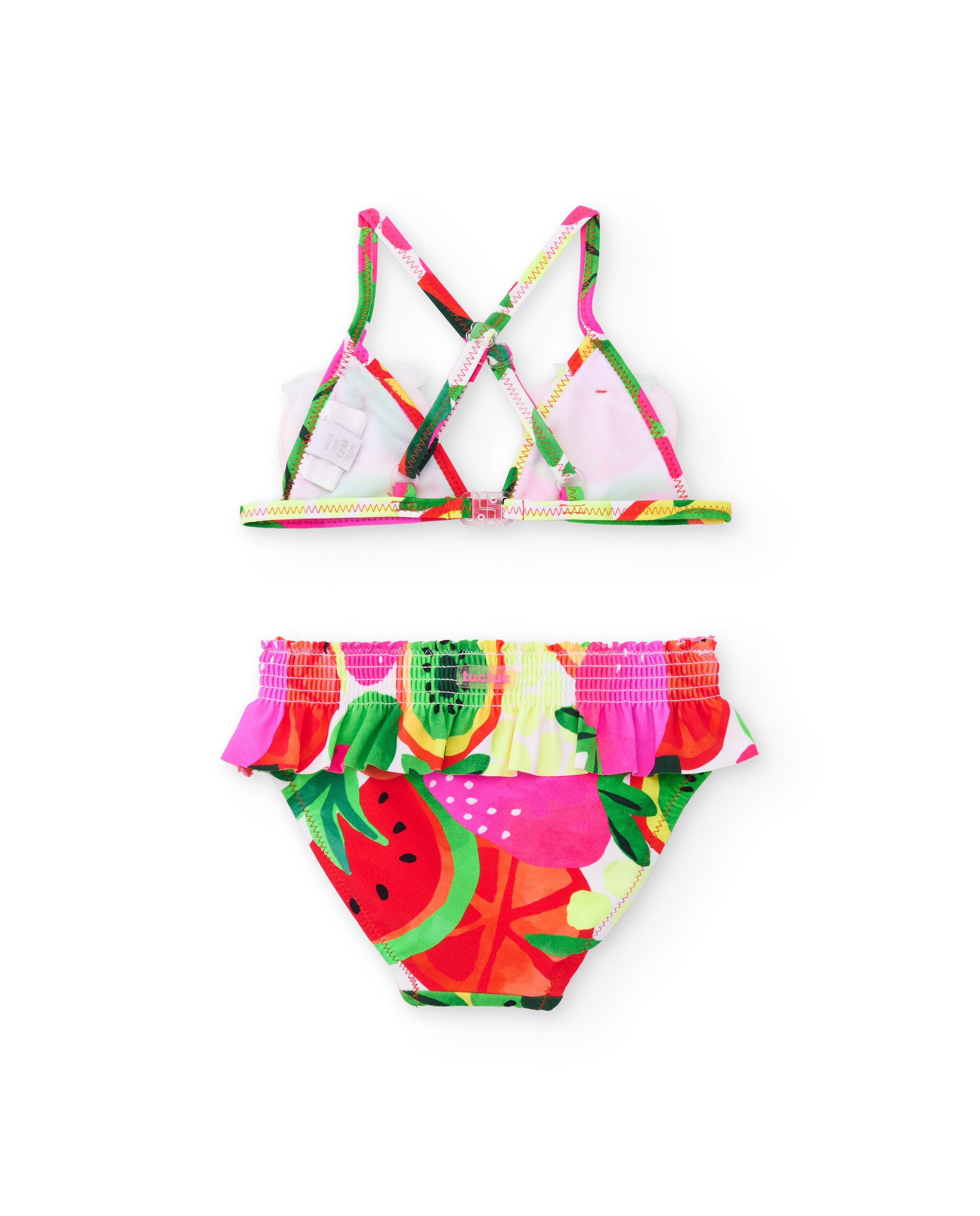 TucTuc Costumi bikini bambina rosa frutta due pezzi