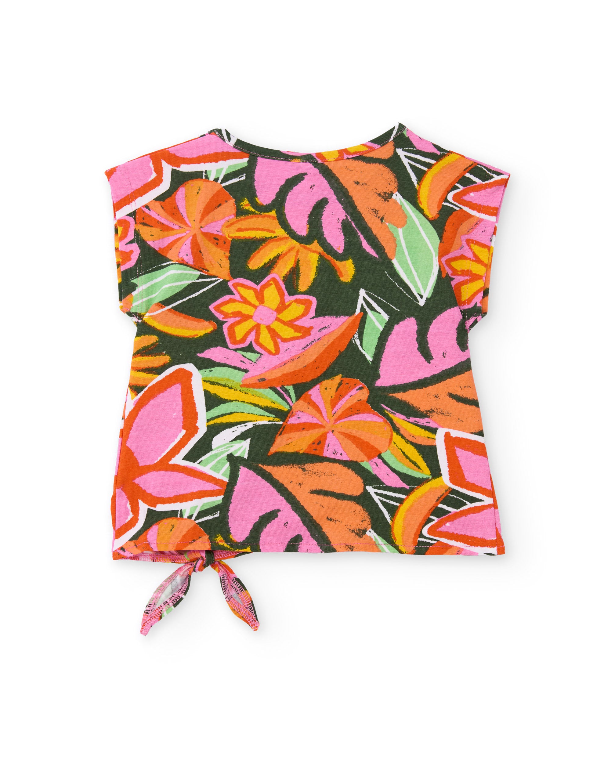 TucTuc Magliette t-shirt bambina arancione stampa fiori