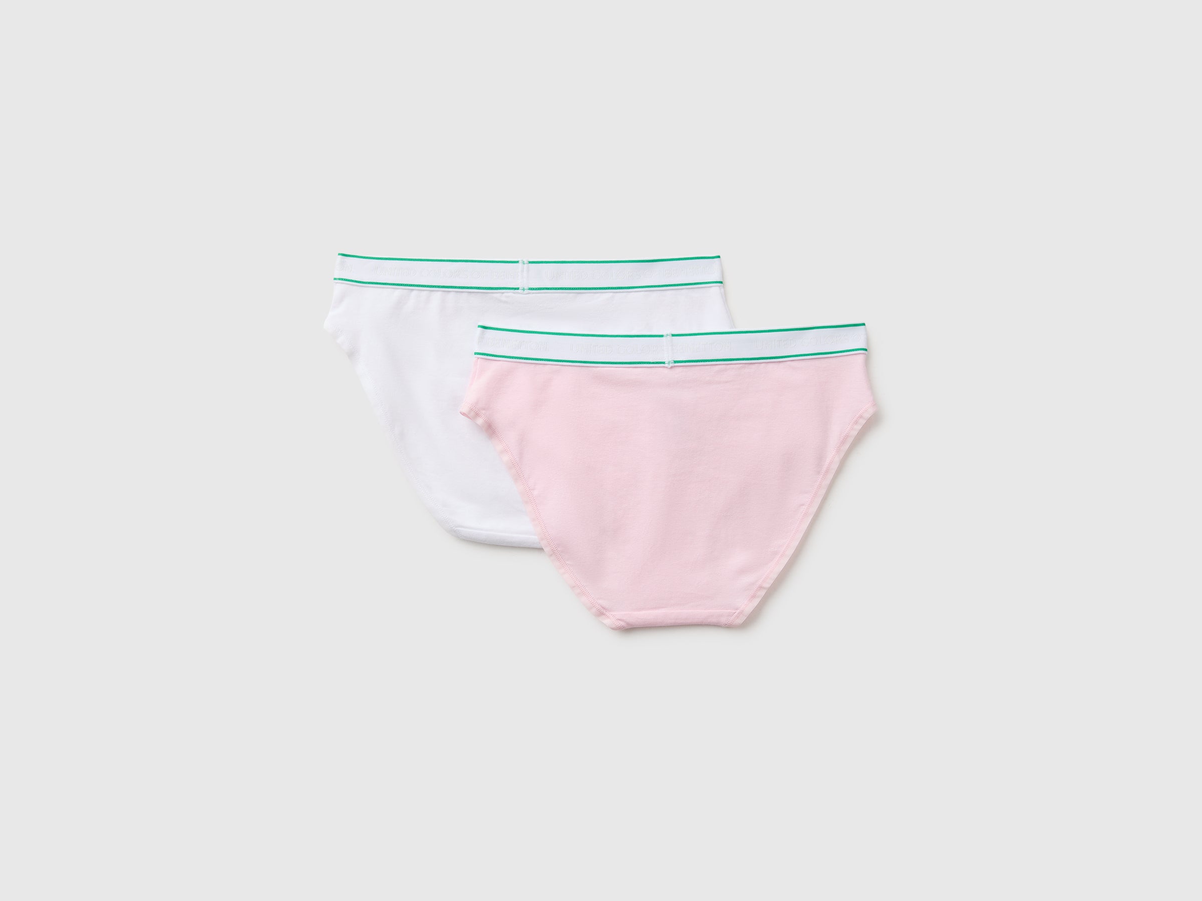 United Colors of Benetton Slip bimba cotone 2 pezzi bianco rosa
