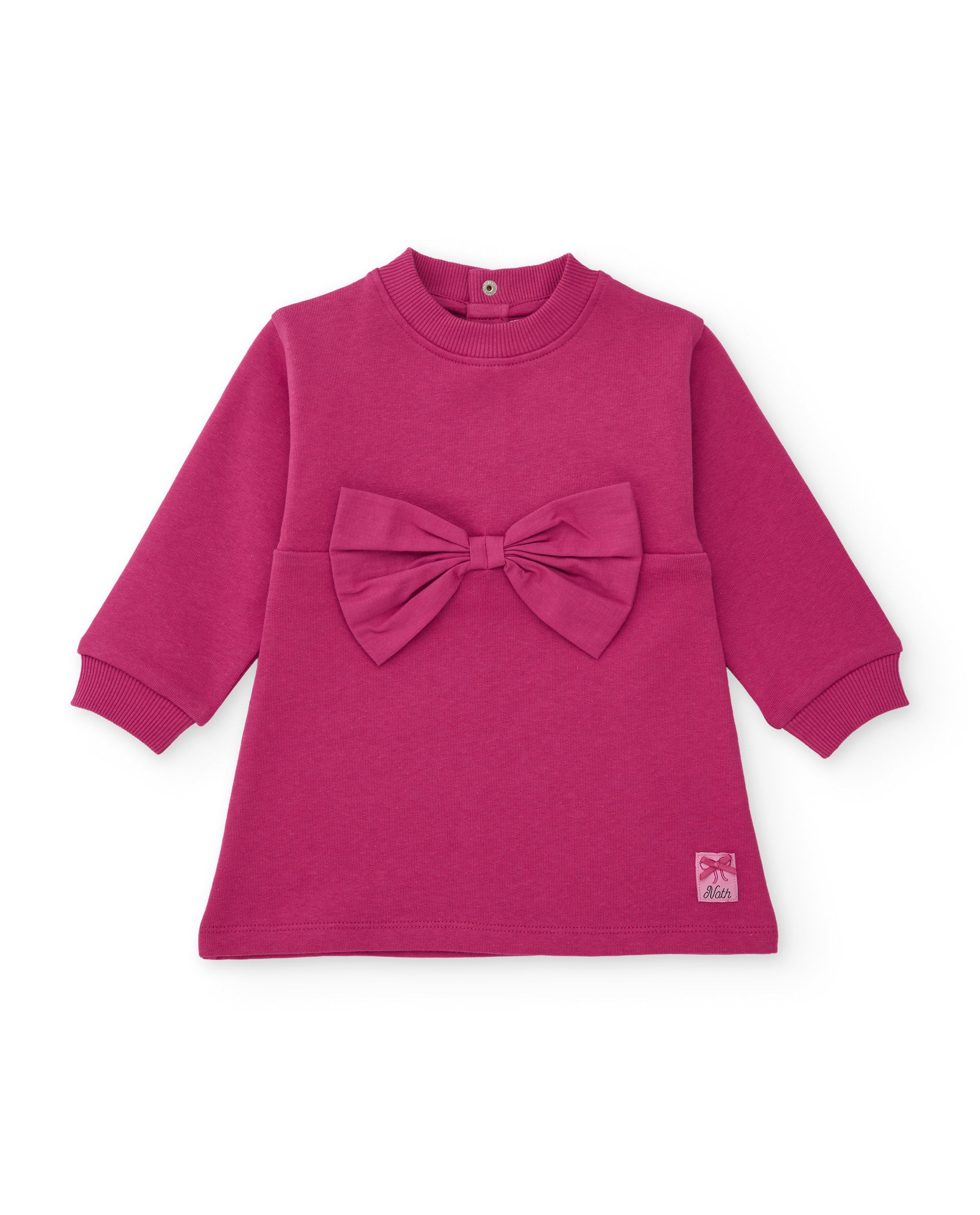 TucTuc Vestiti abito felpa bimba fucsia fiocco