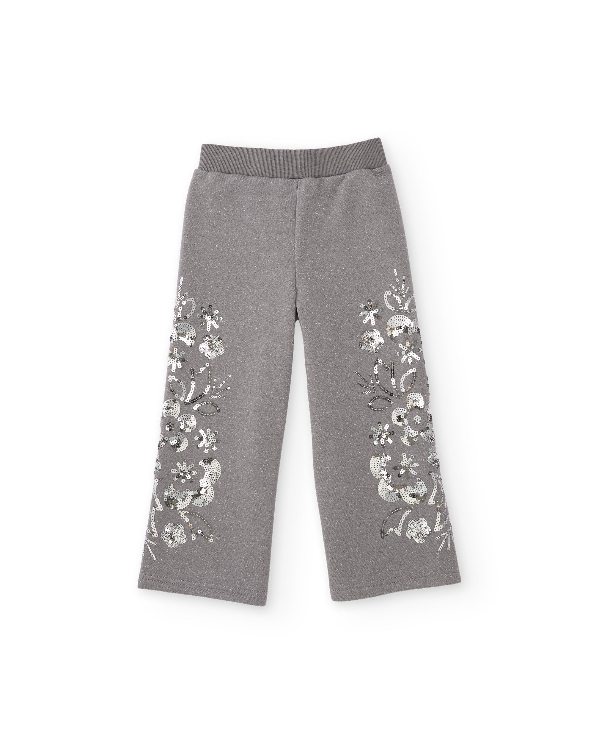TucTuc Pantaloni bambina grigio ricami floreali 8 anni