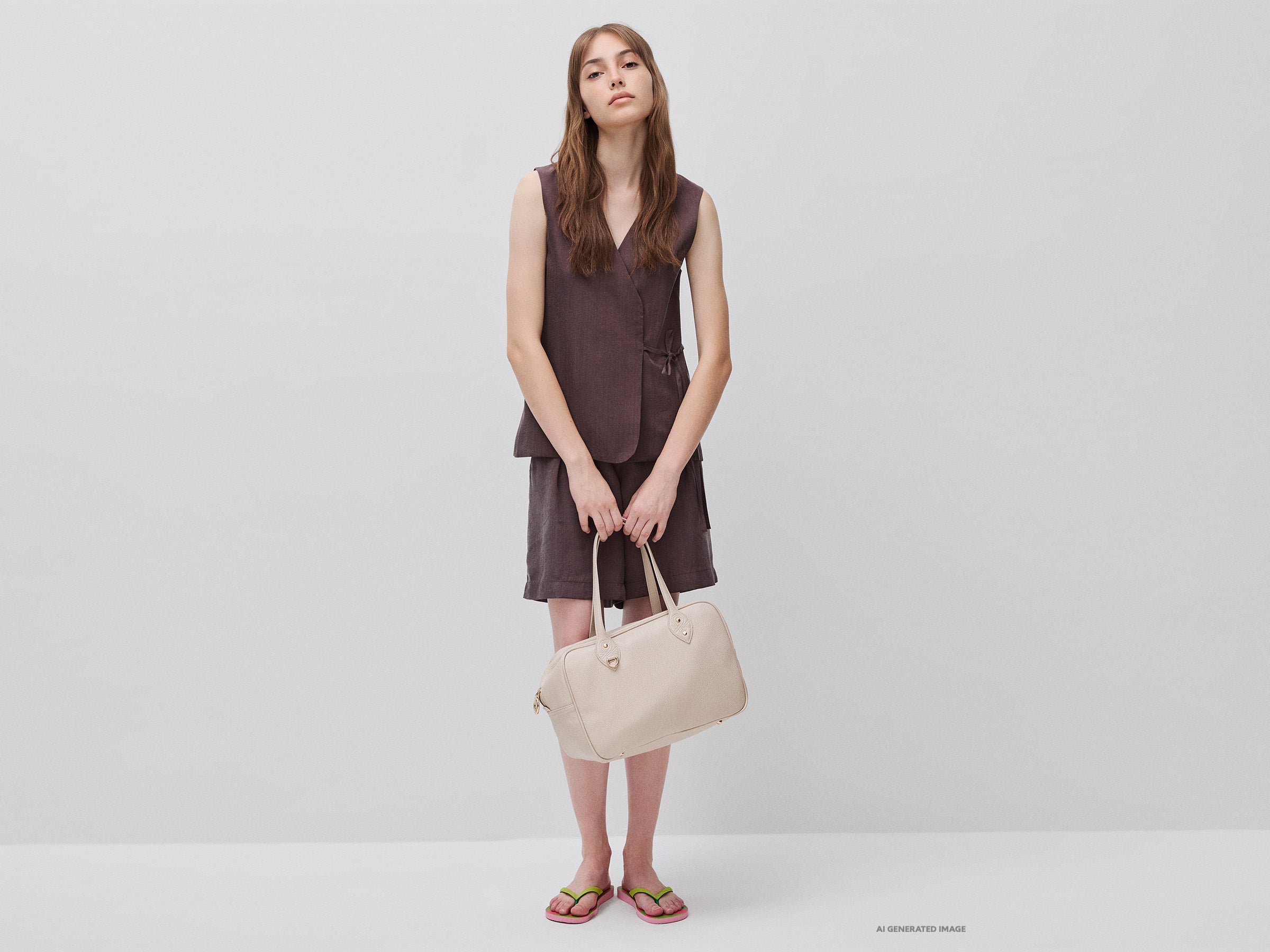 United Colors of Benetton Gilet Lyocell Scollo V Donna Leggero