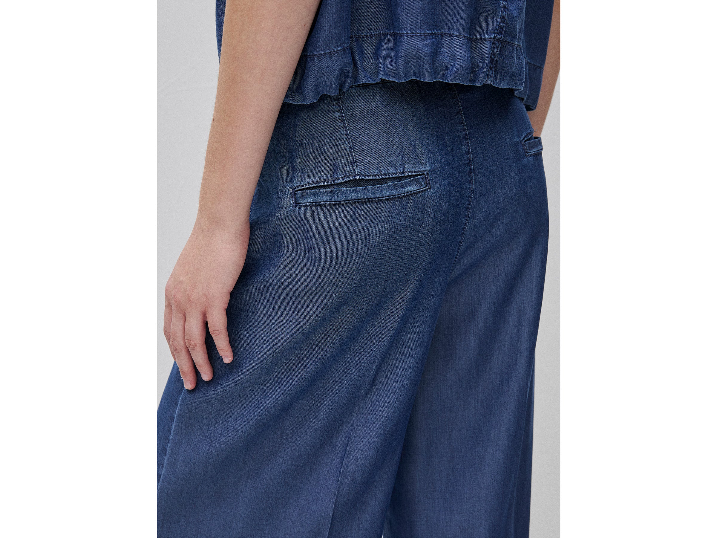 United Colors of Benetton Pantaloni Chambray Lyocell Gamba Larga XS