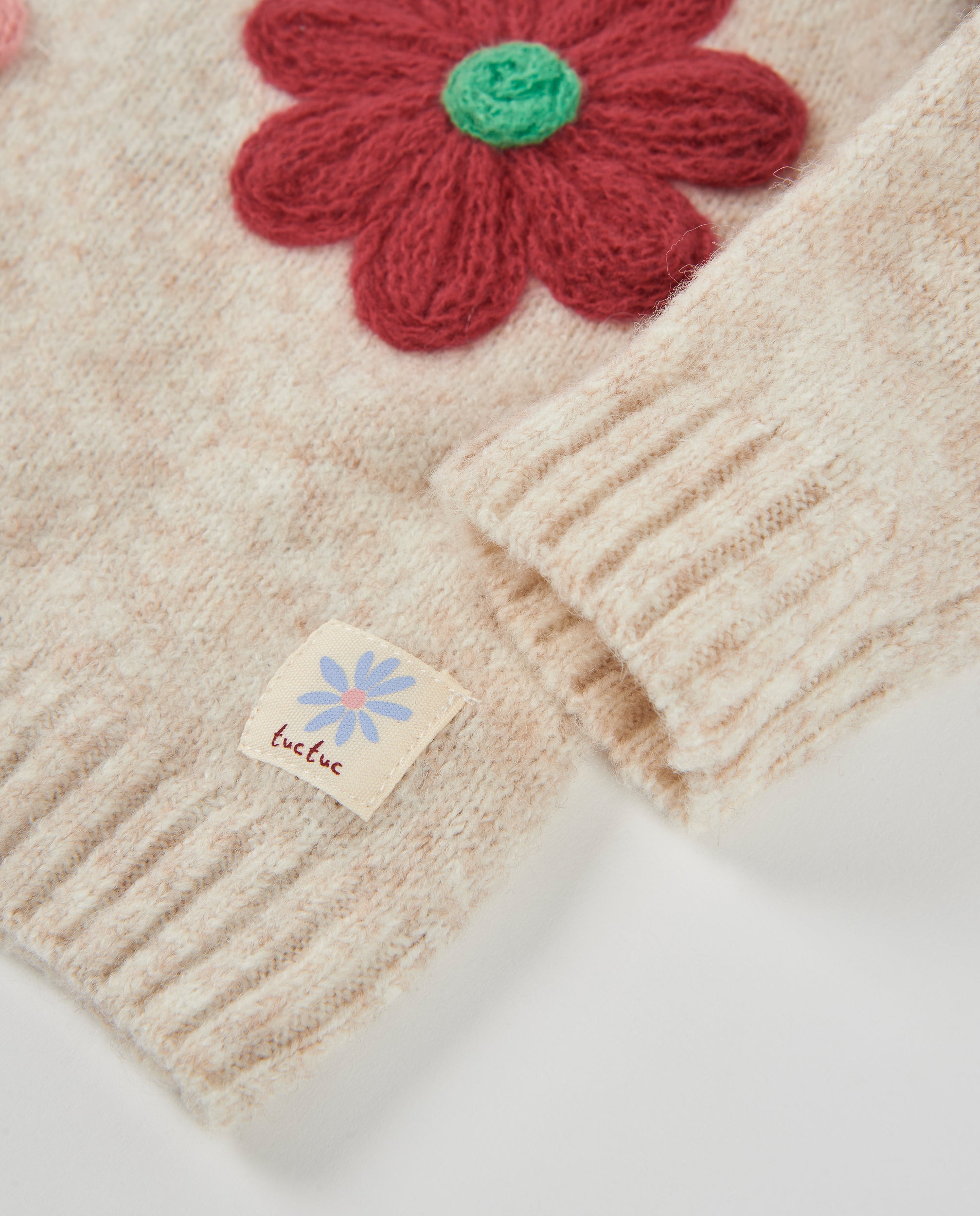 TucTuc Maglioni maglione bambina ecrù fiori ricamati