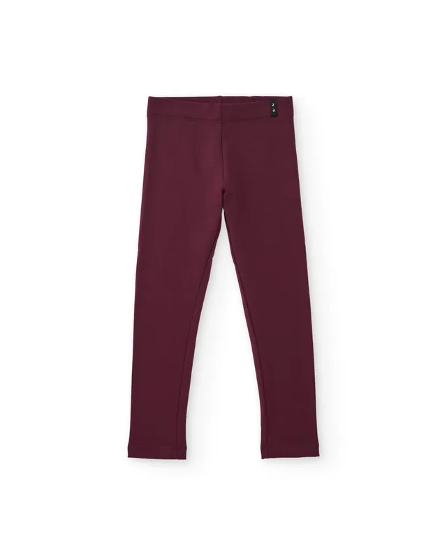 TucTuc Leggings Lunghi Bambina Felpa Bordeaux 4A-16A Caldi