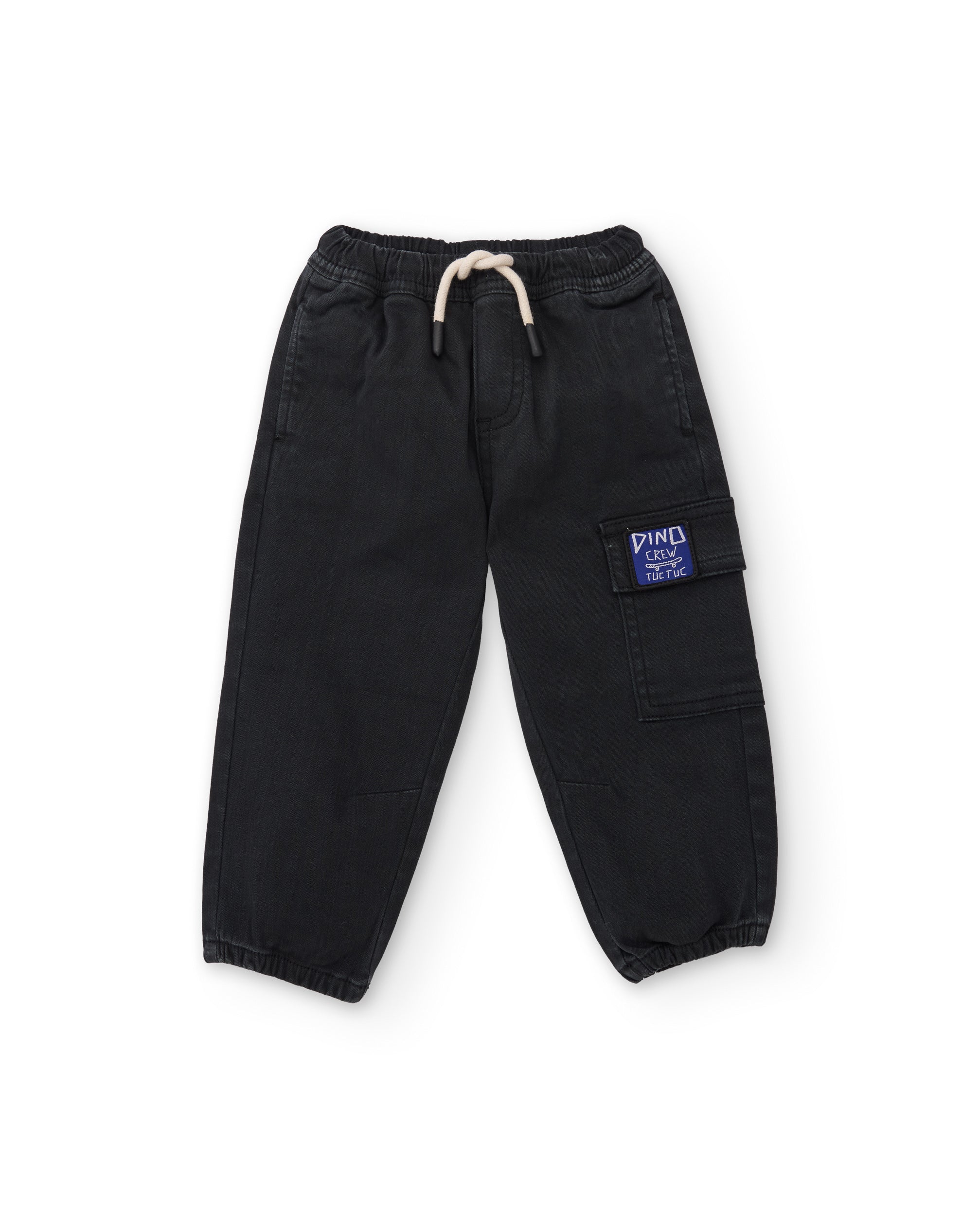 TucTuc Pantaloni Jeans Neonato Nero Elastico Coulisse 2A