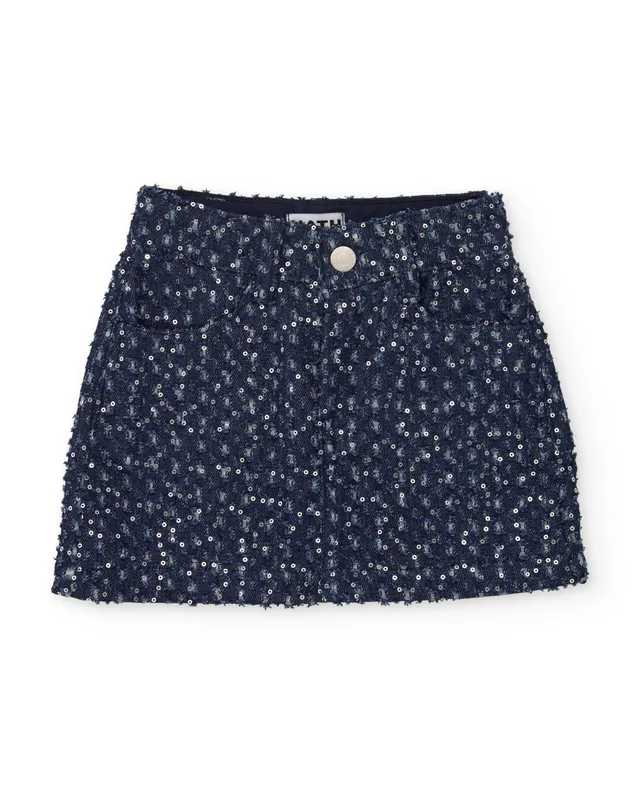 TucTuc Gonne minigonna bambina denim blu paillettes