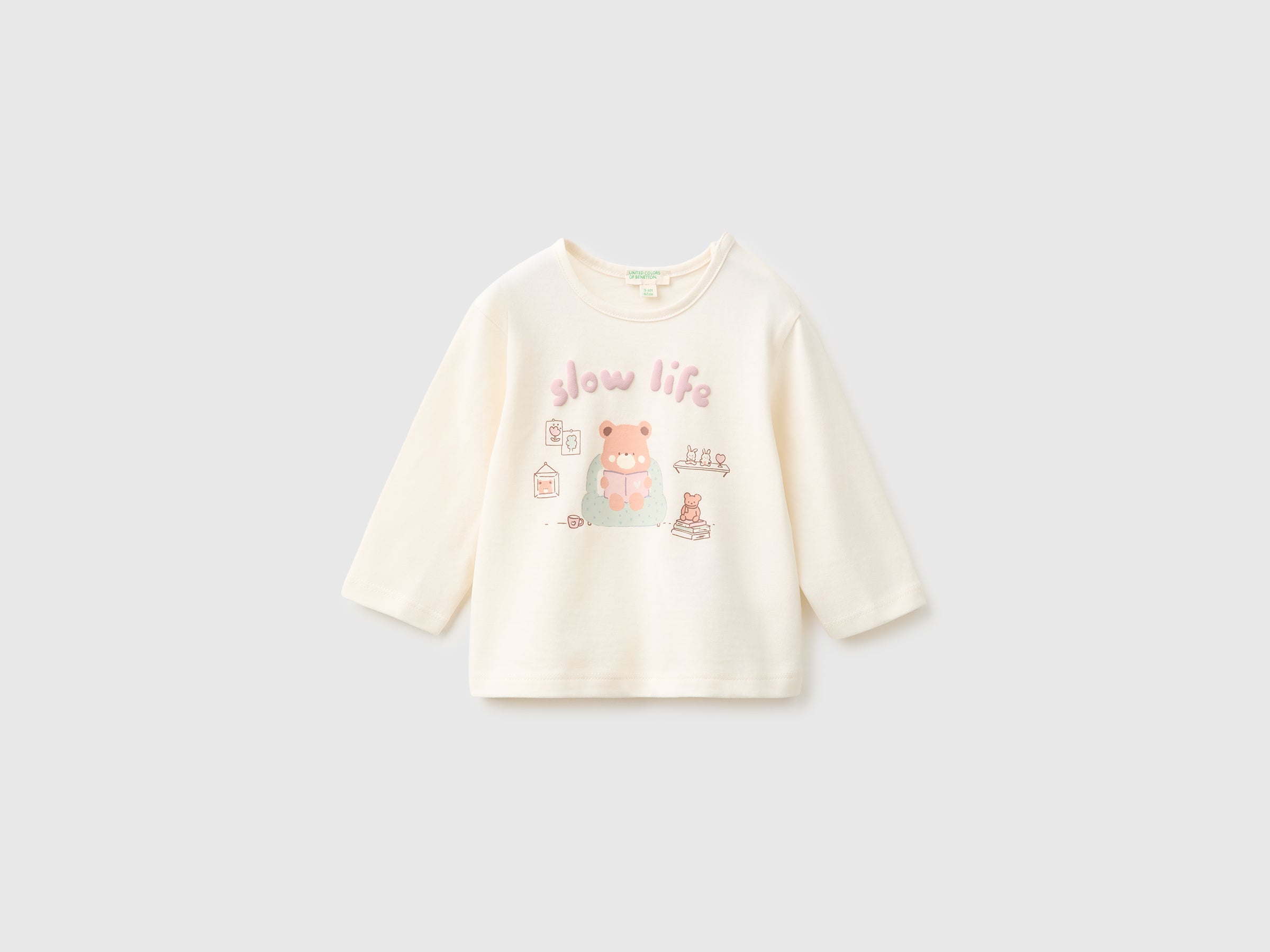 United Colors of Benetton T-Shirt maglietta cotone bio 68 stampa