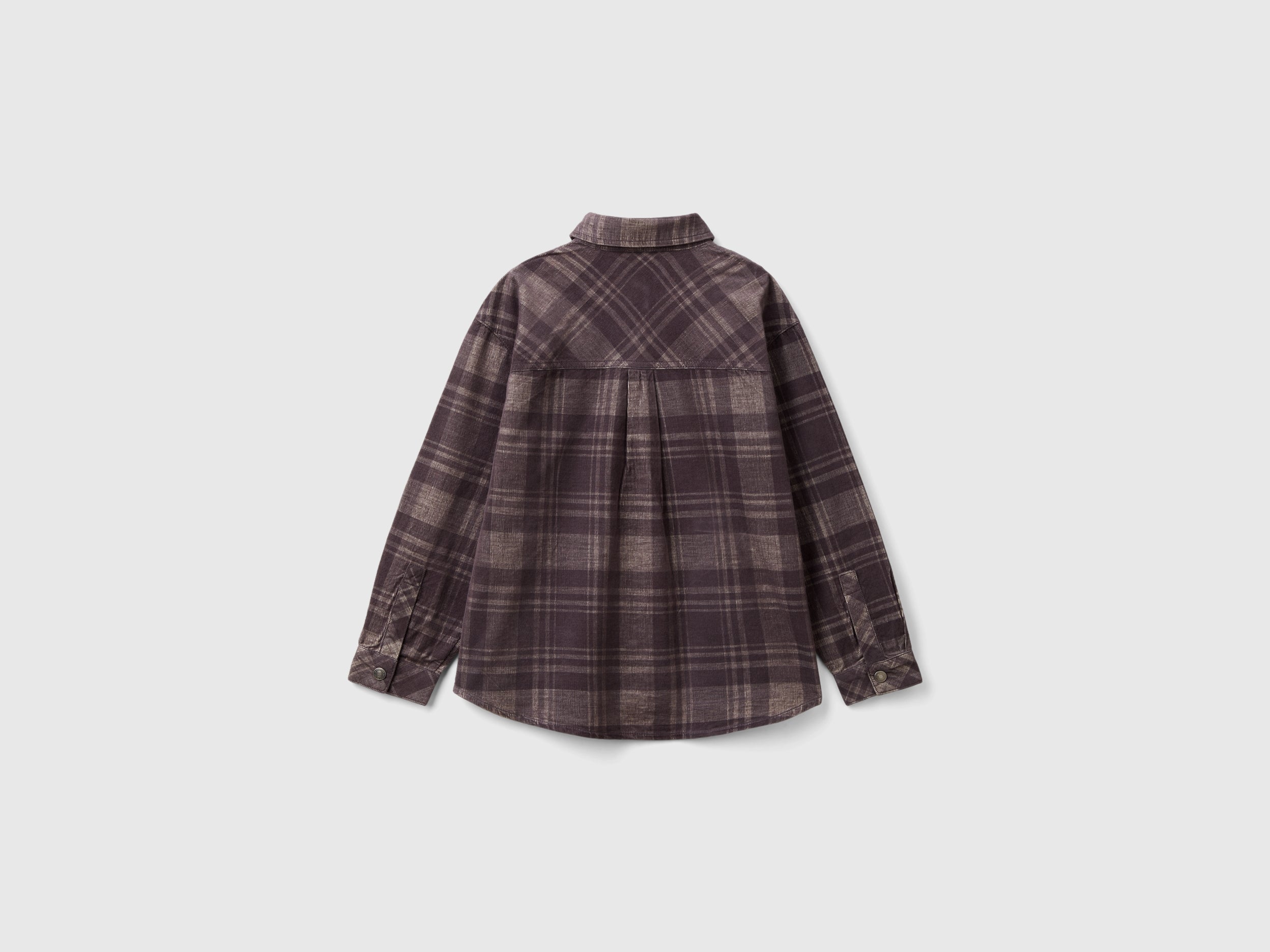 United Colors of Benetton camicia velluto tartan manica lunga