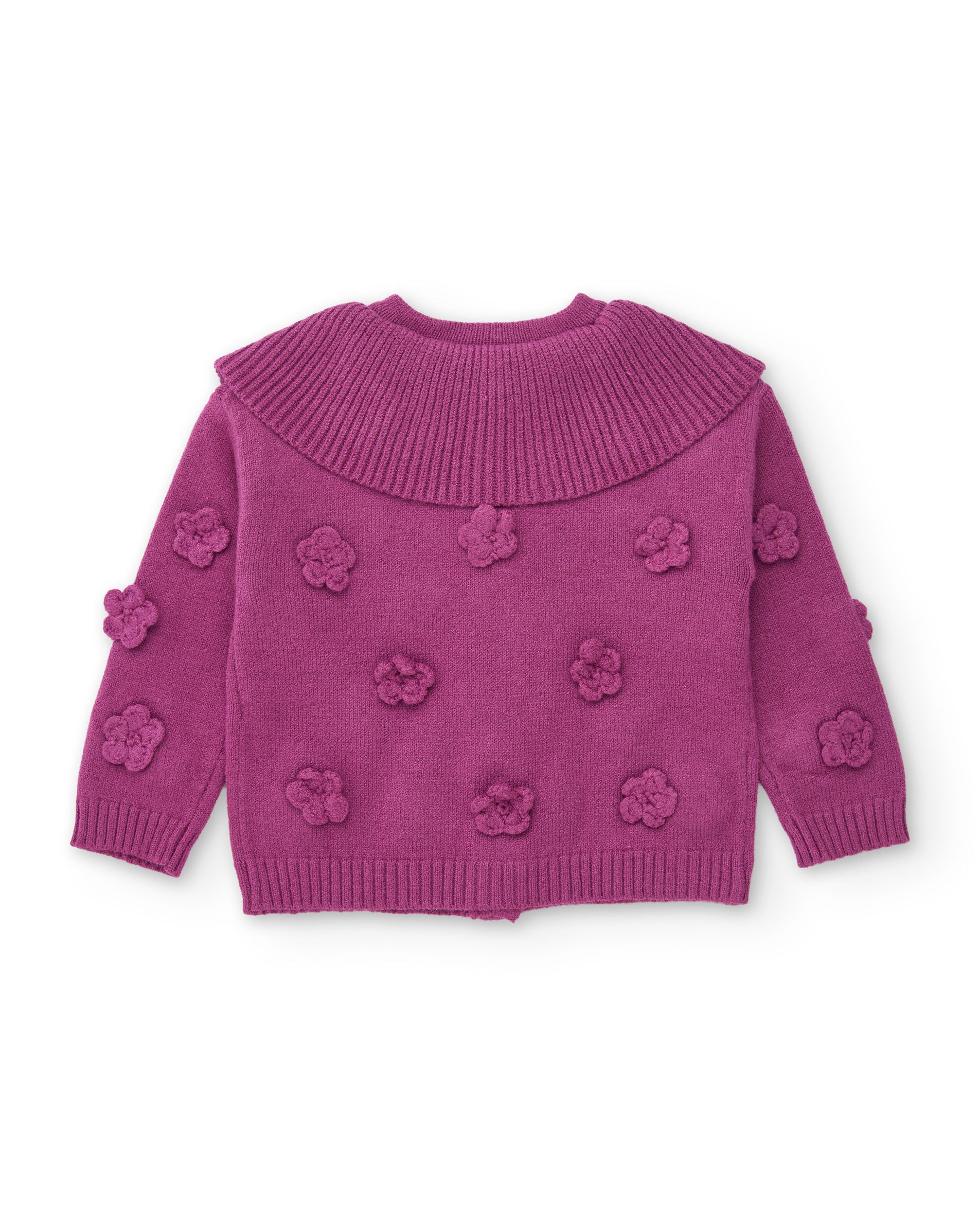 TucTuc Maglioni Giacca Bambina Tricot Viola fiori bottone