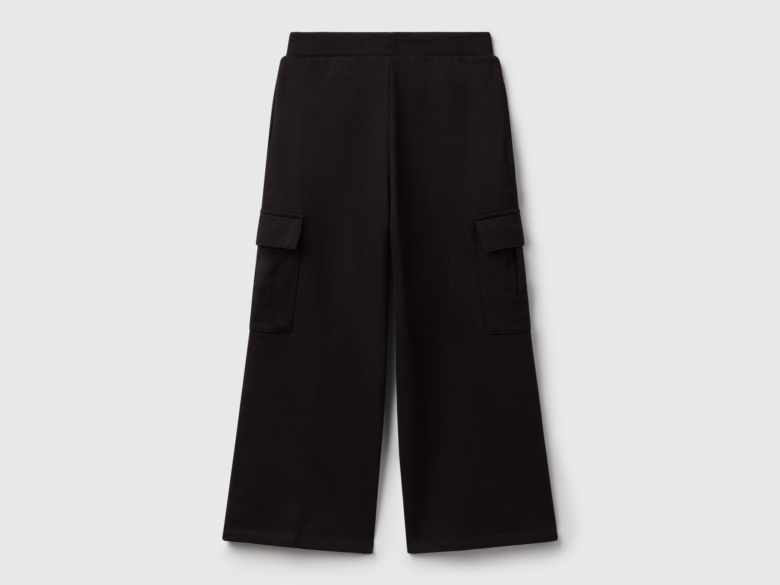 Benetton Wide Cargo pantaloni cotone tasconi vestibilità larga L