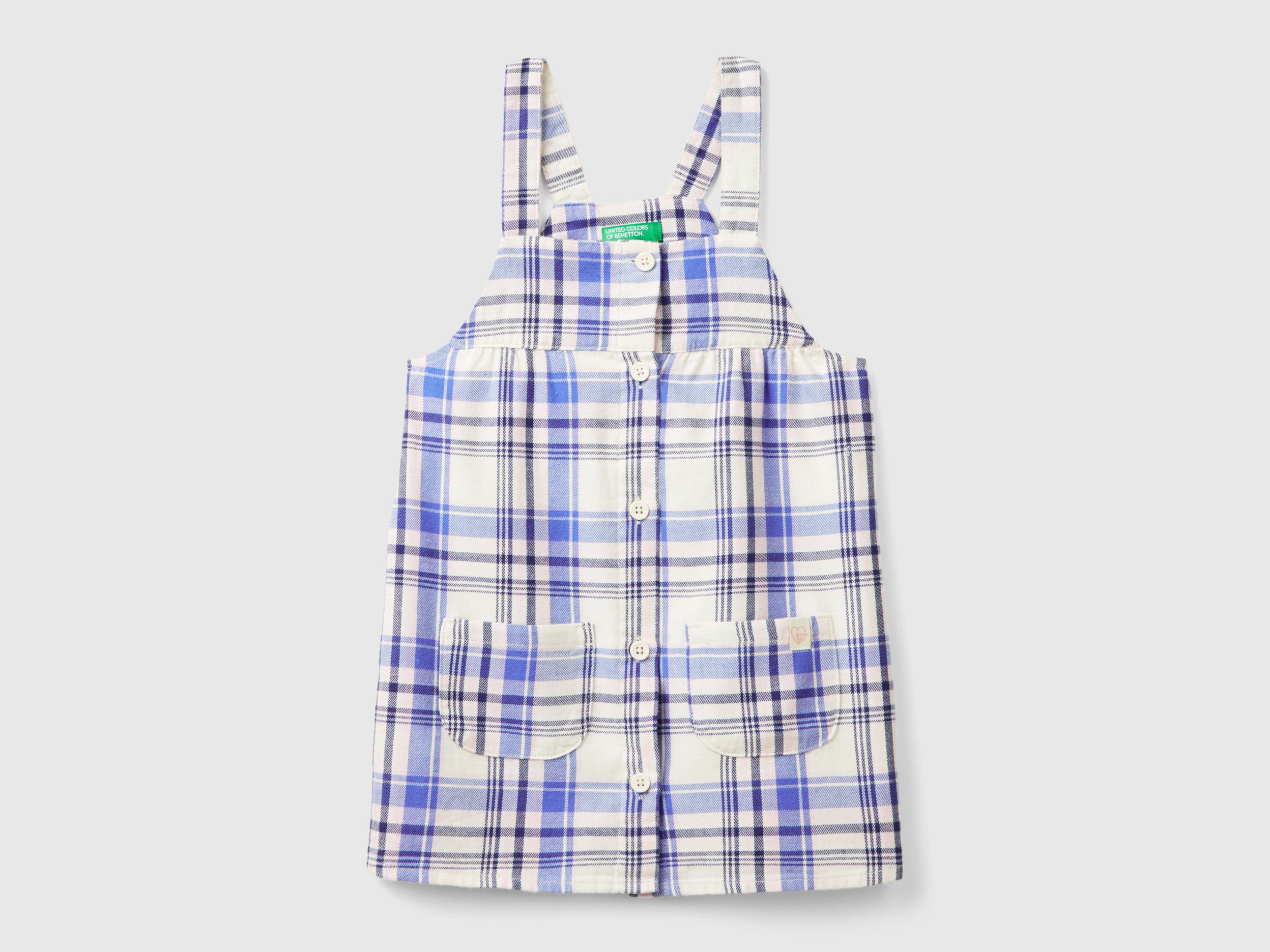 United Colors of Benetton abitino salopette tartan cotone