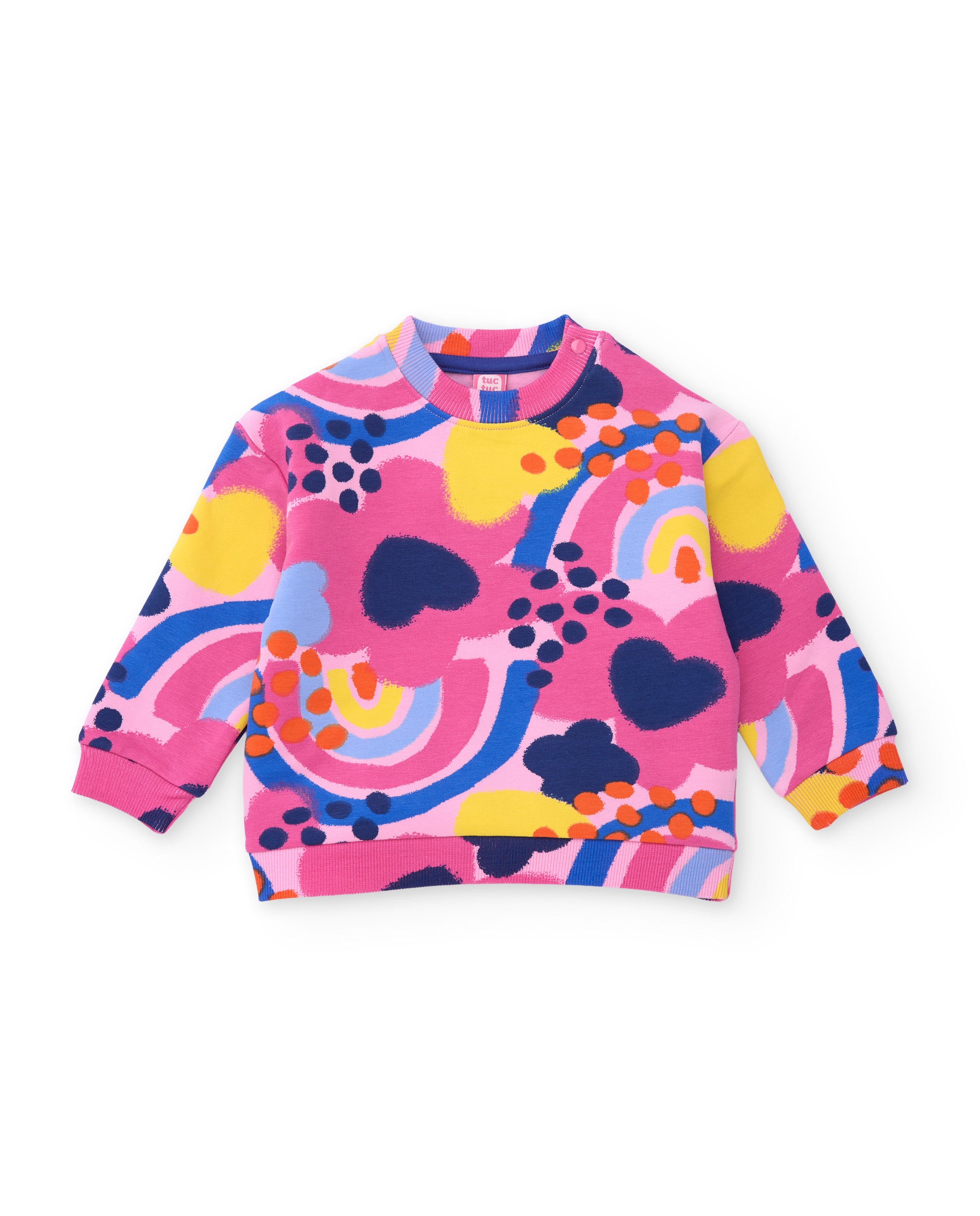 TucTuc Completi set bambina rosa felpa e gonna fantasia