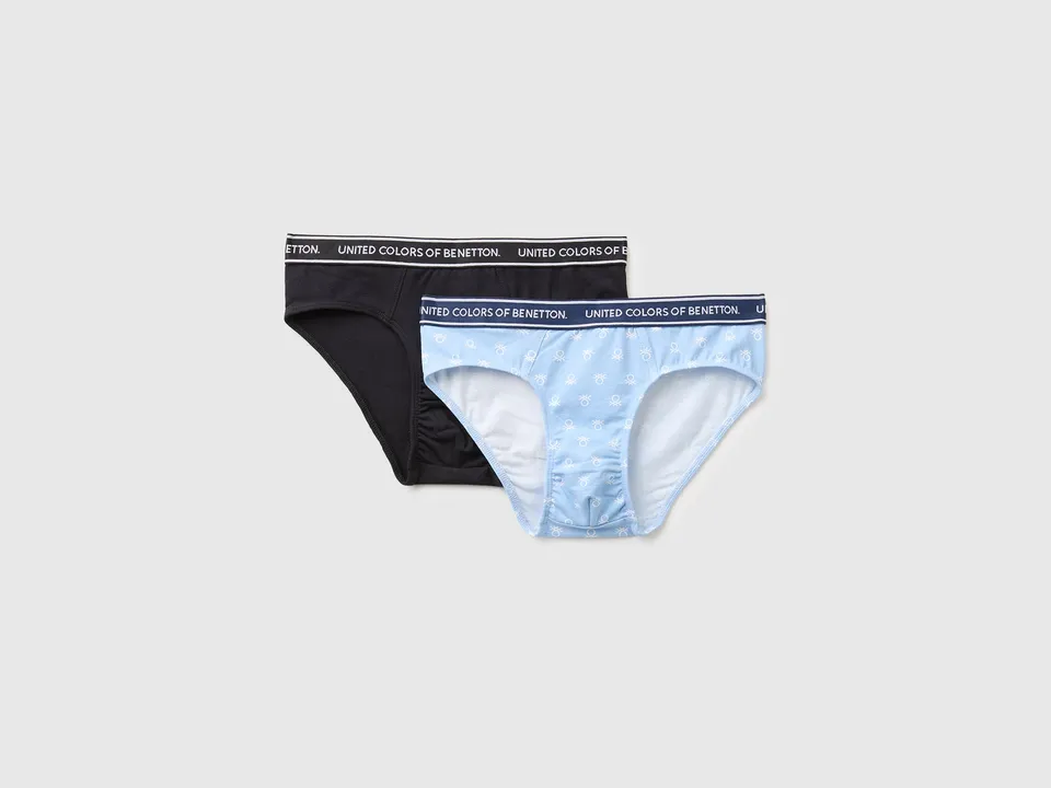 United Colors of Benetton Slip Cotone Elastic Logo 2 Pezzi 3-4