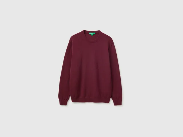United Colors of Benetton Sweaters maglione lana merino bordeaux