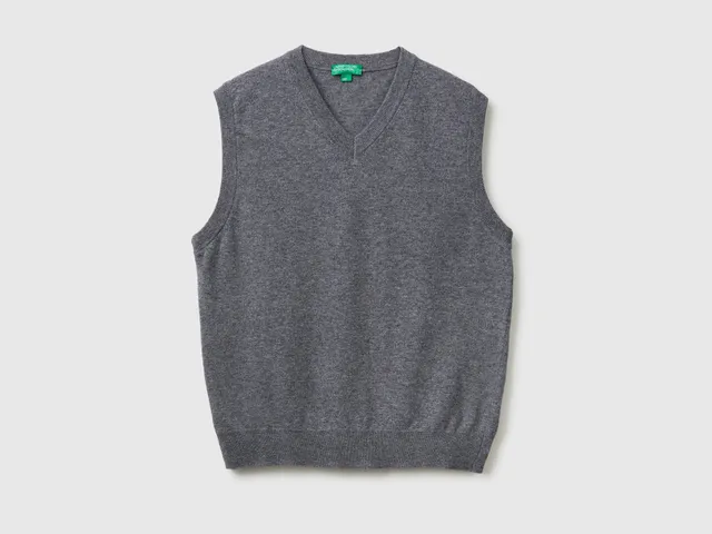 United Colors of Benetton Gilet Lana Merino S Grigio V
