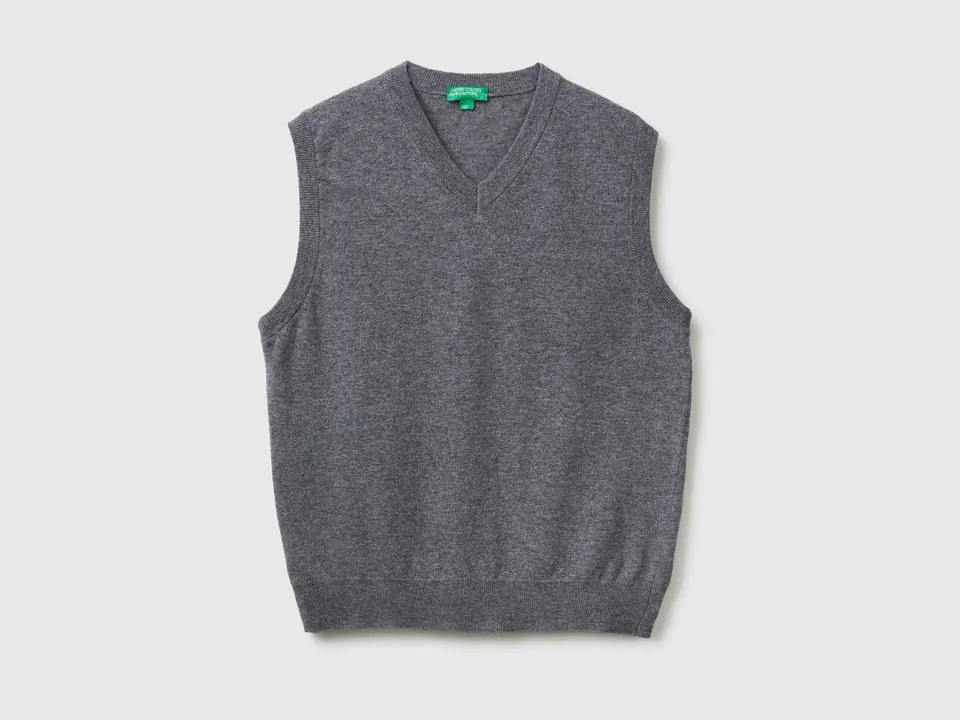 United Colors of Benetton Gilet Lana Merino S Grigio V