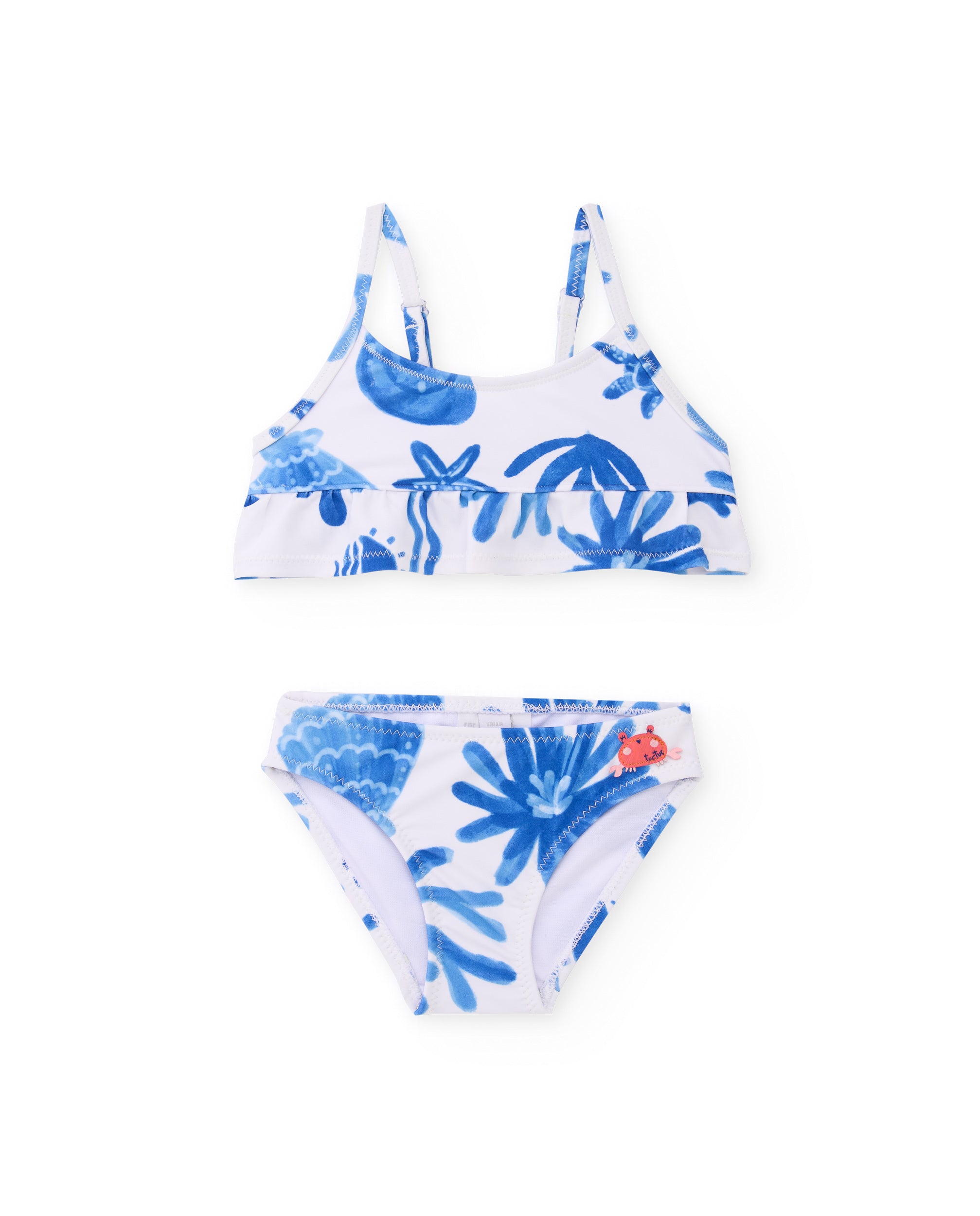 TucTuc Costumi Bikini maglia bianco bambina fiori mare