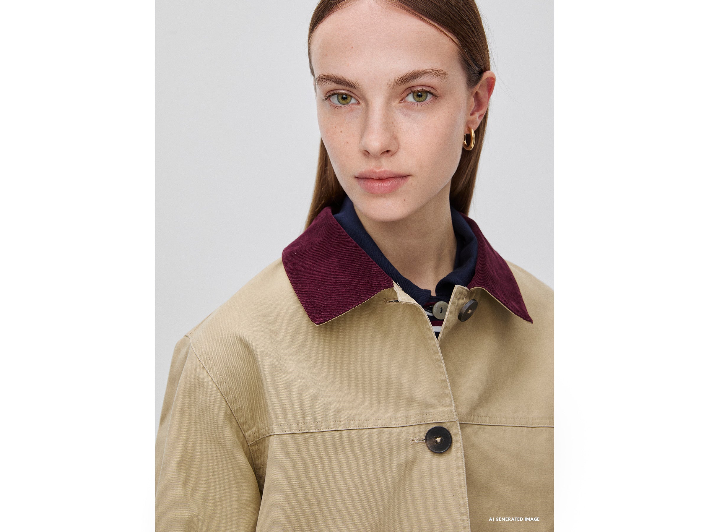 United Colors of Benetton Giacca Tela Cotone Collo Maglia M