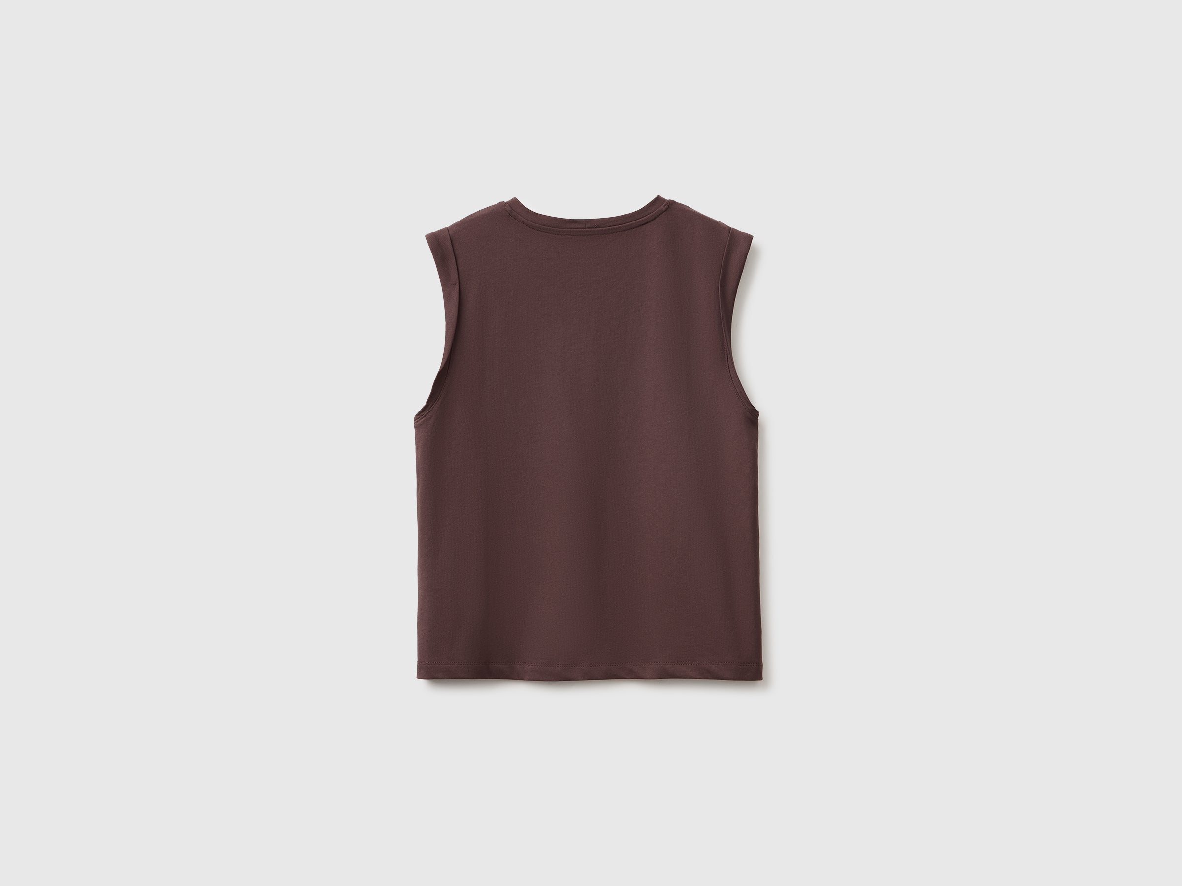 Benetton Canotta Cotone Girocollo Maglietta Smanicata