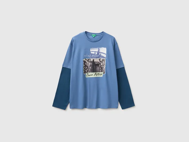 United Colors of Benetton Over-Fit T-Shirt Maglietta Cotone Bio L