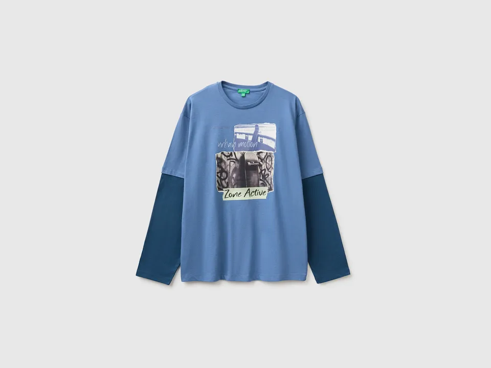 United Colors of Benetton Over-Fit T-Shirt Maglietta Cotone Bio L