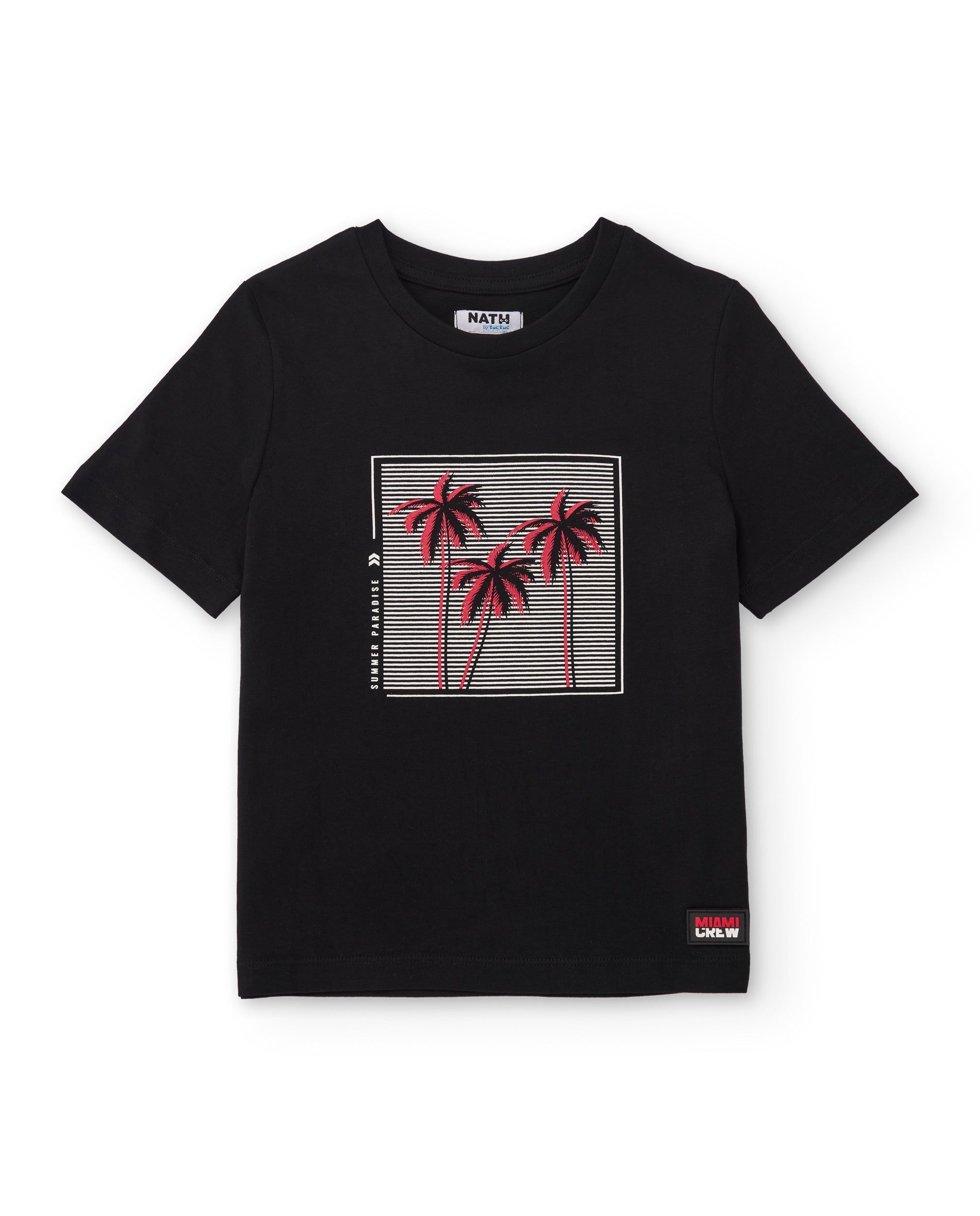 TucTuc Completi completo bambino nero t-shirt+bermuda palme
