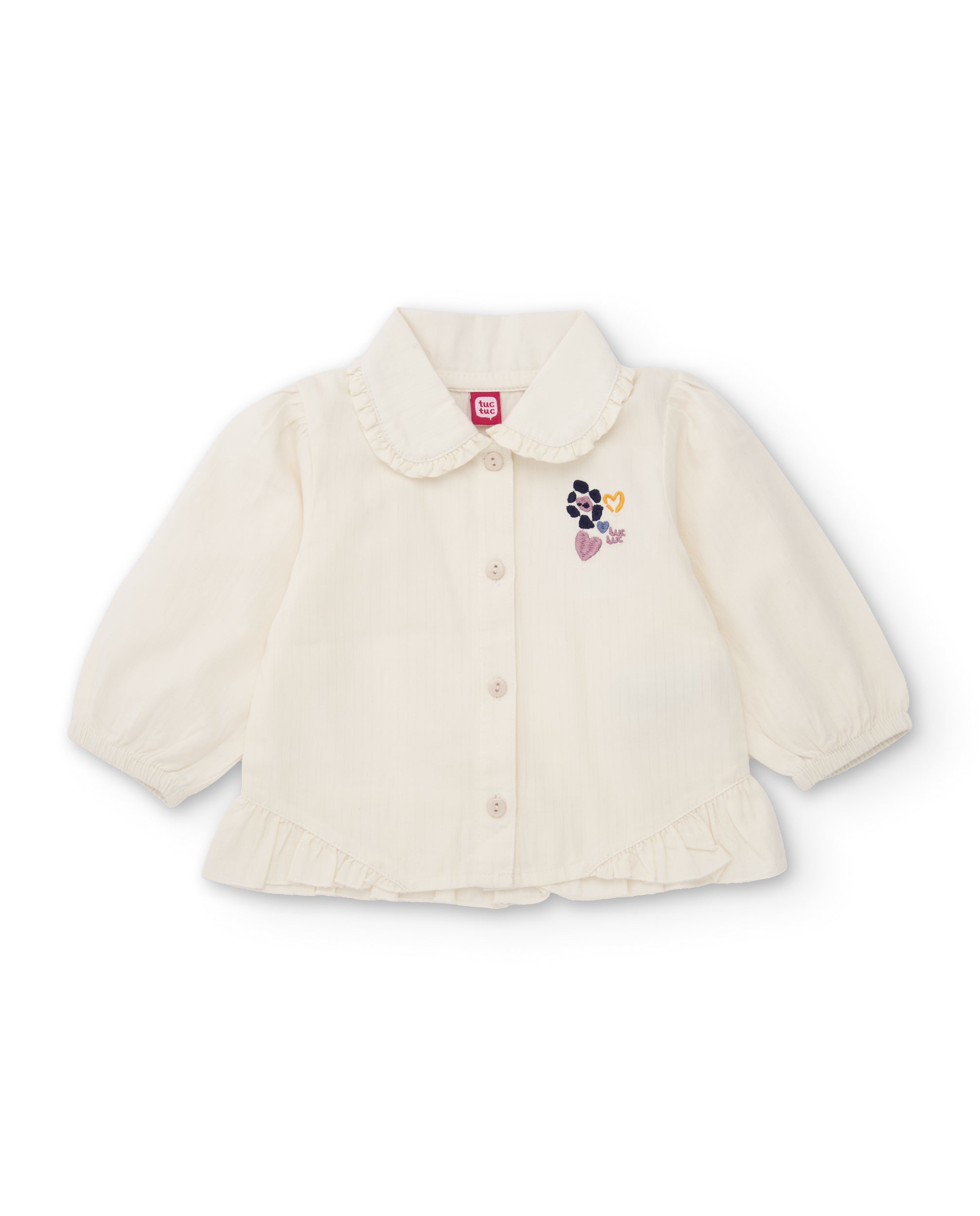 TucTuc Camicette blusa bambina crudo volant ricamo