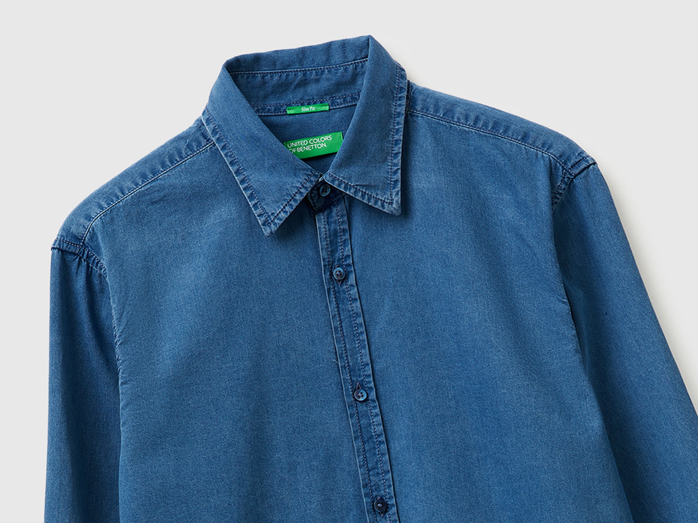 United Colors of Benetton 58JKUQ065_902 camicia chambray slim fit