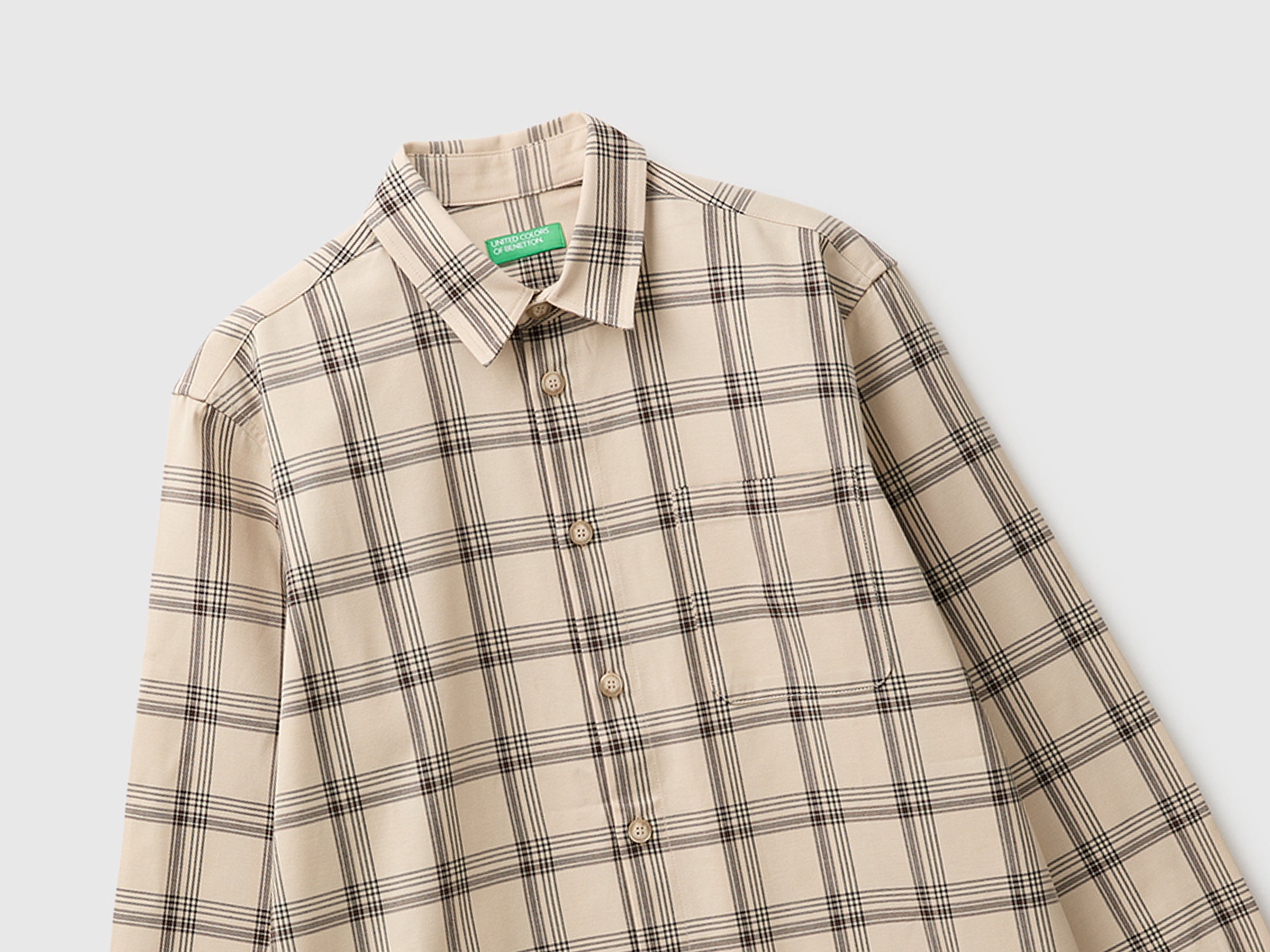 United Colors of Benetton Camicia Lyocell Cotone Tasca