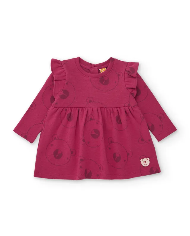 TucTuc Vestiti vestito neonata bordeaux orsetti