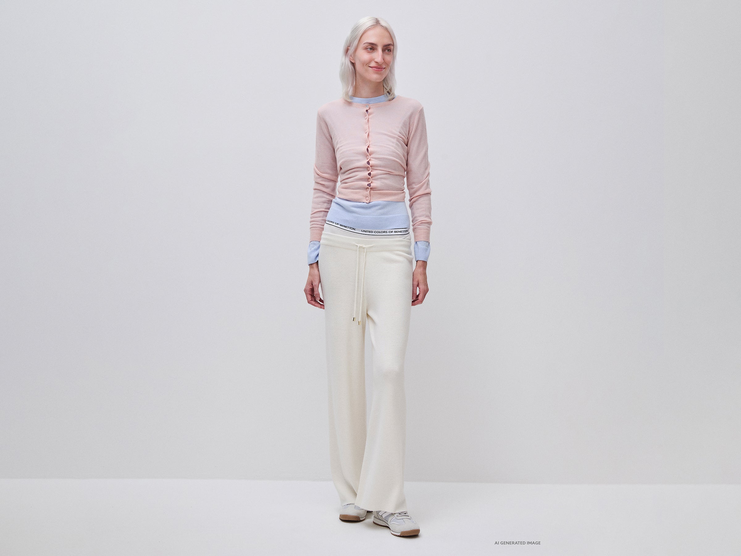 Benetton pantaloni maglia cashmere taglia M